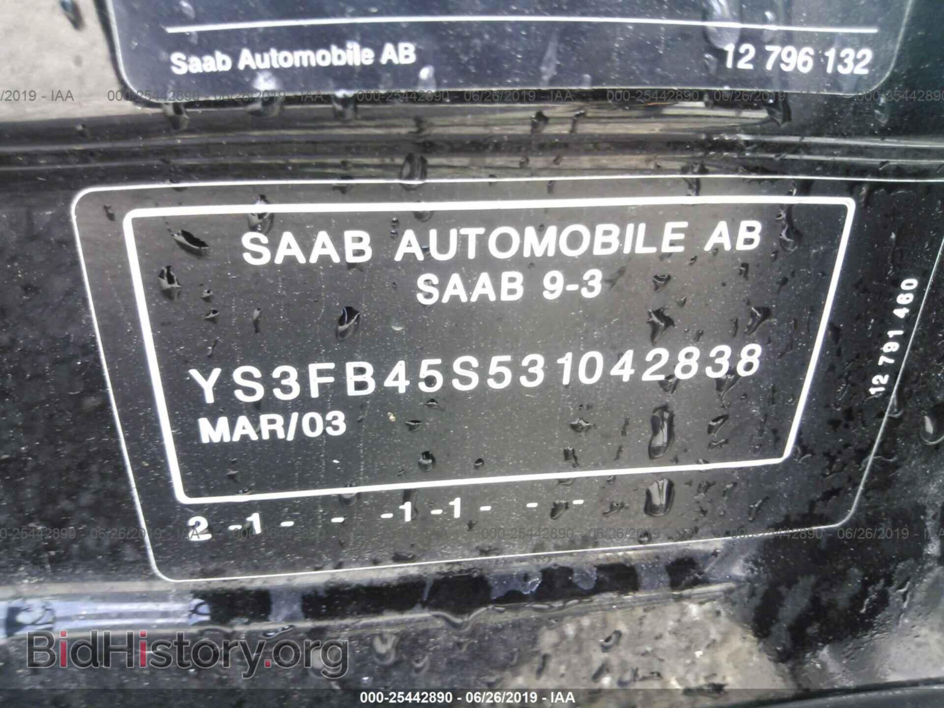 2003 SAAB 9-3 - VIN: YS3FB45S531042838 - Photo 9