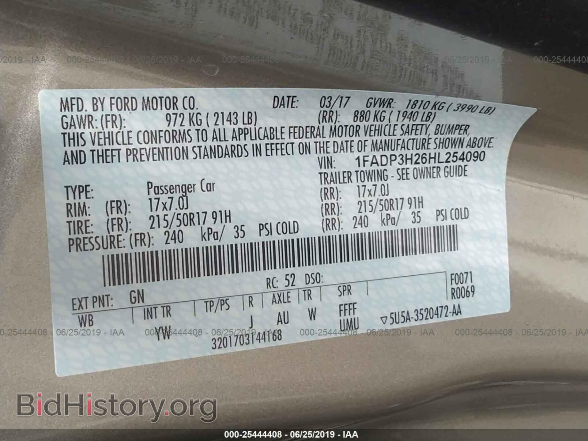 2017 FORD FOCUS - VIN: 1FADP3H26HL254090 - Фото 9