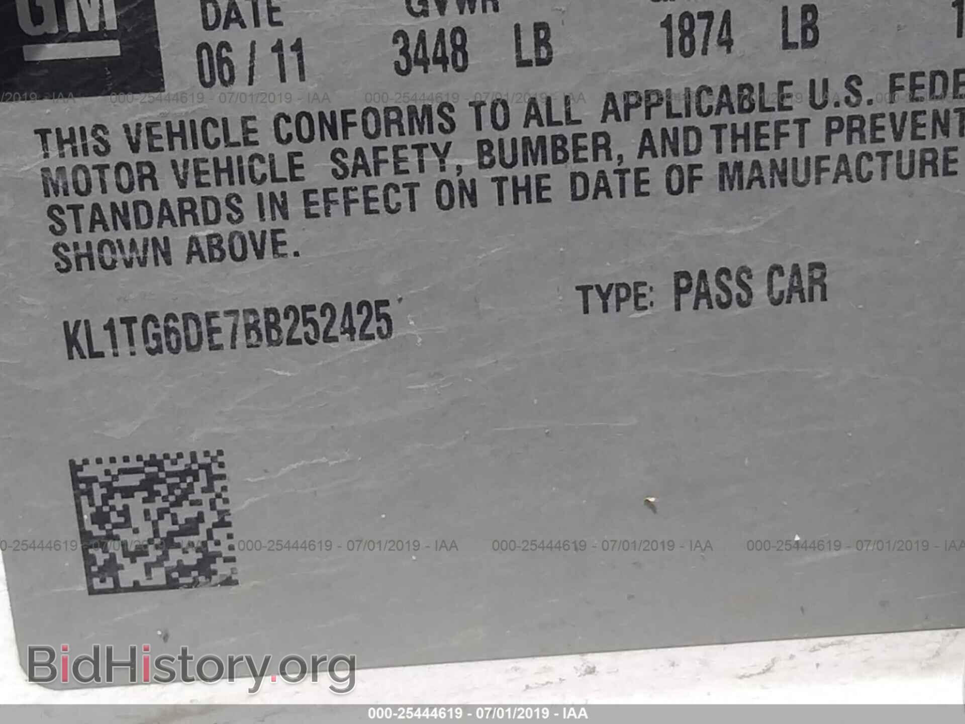 2011 CHEVROLET AVEO - VIN: KL1TG6DE7BB252425 - Фото 9