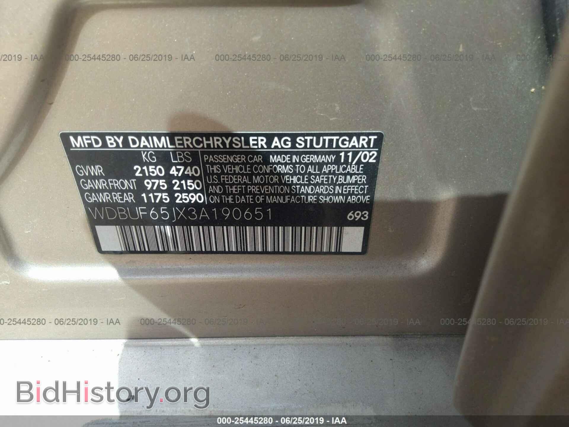 2003 MERCEDES-BENZ E - VIN: WDBUF65JX3A190651 - Фото 9