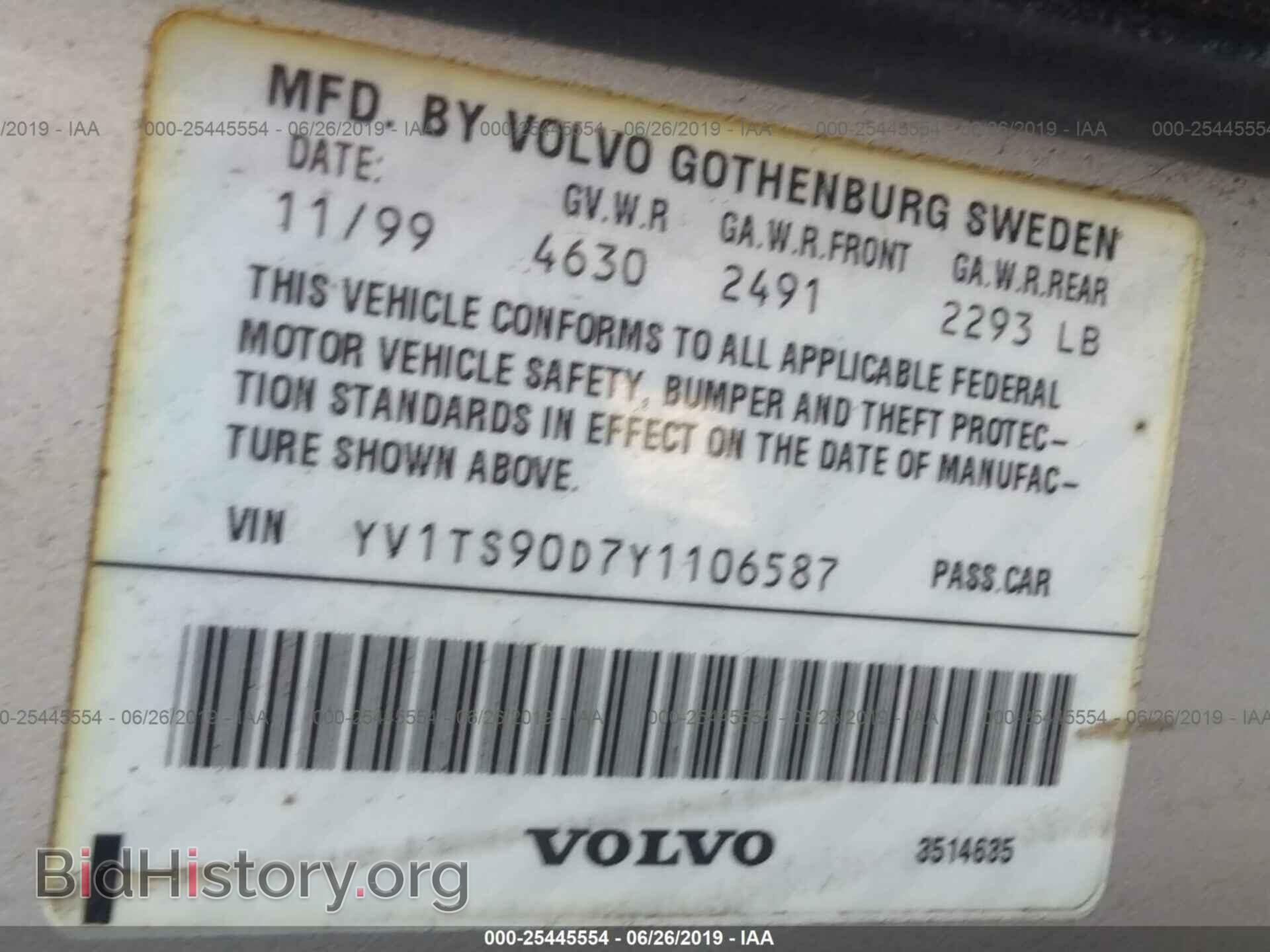 2000 VOLVO S80 - VIN: YV1TS90D7Y1106587 - Фото 9
