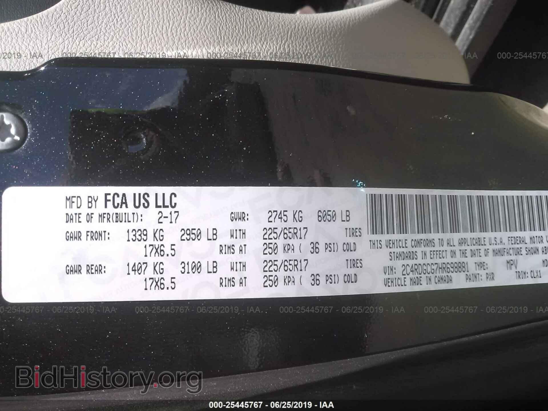 2017 DODGE GRAND CARAVAN - VIN: 2C4RDGCG7HR698881 - Фото 9