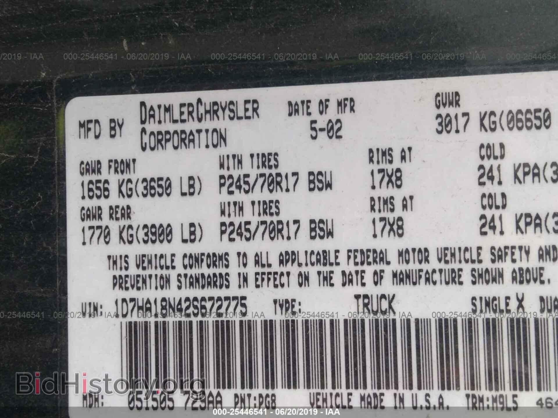 2002 DODGE RAM 1500 - VIN: 1D7HA18N42S672775 - Photo 9