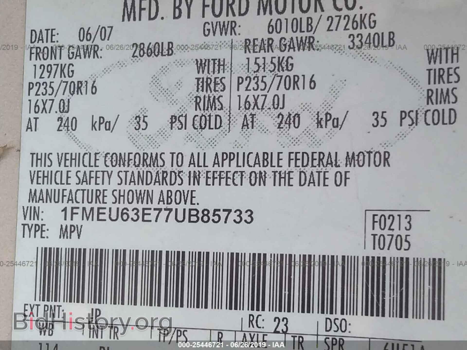 2007 FORD EXPLORER - VIN: 1FMEU63E77UB85733 - Photo 9