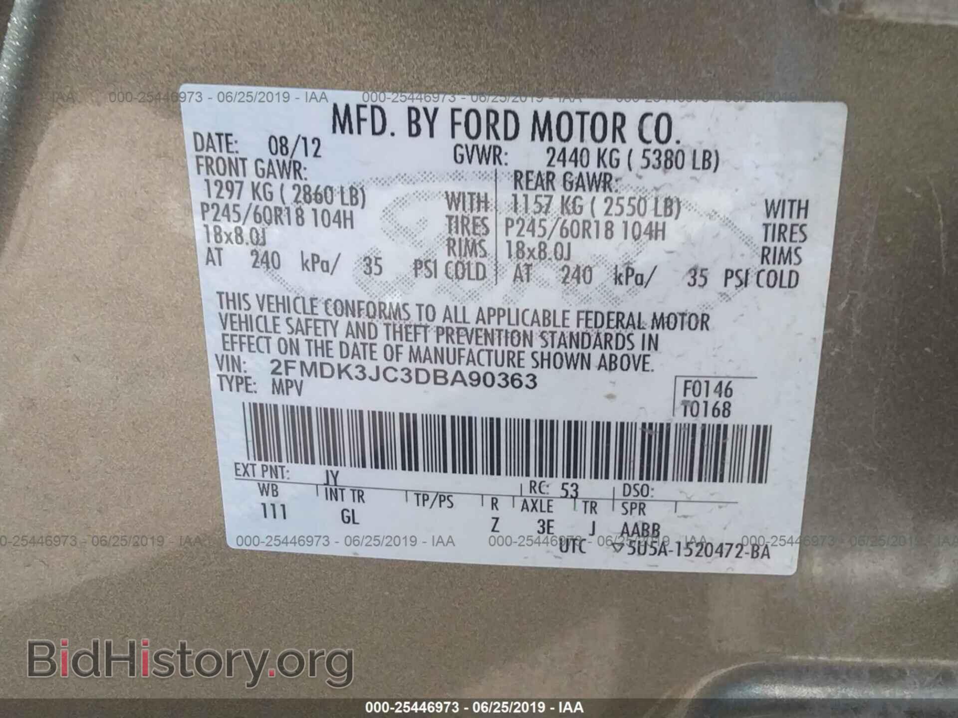 2013 FORD EDGE - VIN: 2FMDK3JC3DBA90363 - Фото 9