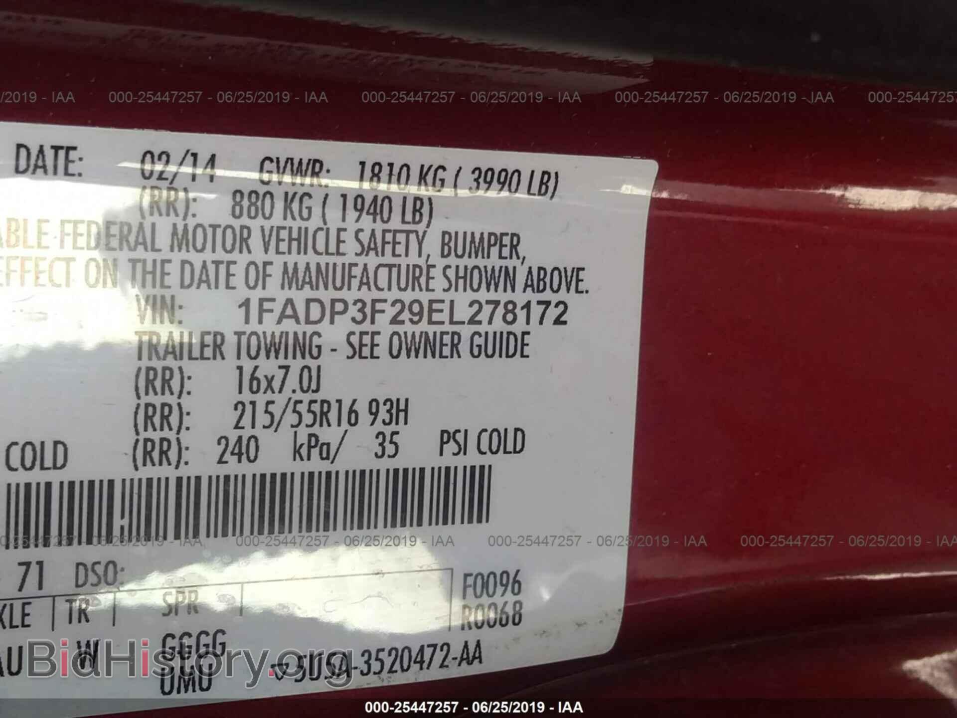 2014 FORD FOCUS - VIN: 1FADP3F29EL278172 - Фото 9