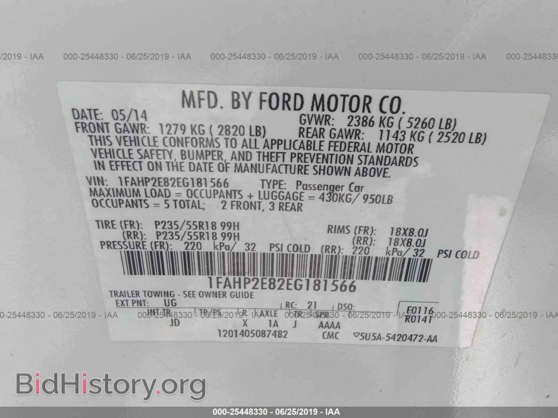 2014 FORD TAURUS - VIN: 1FAHP2E82EG181566 - Photo 9