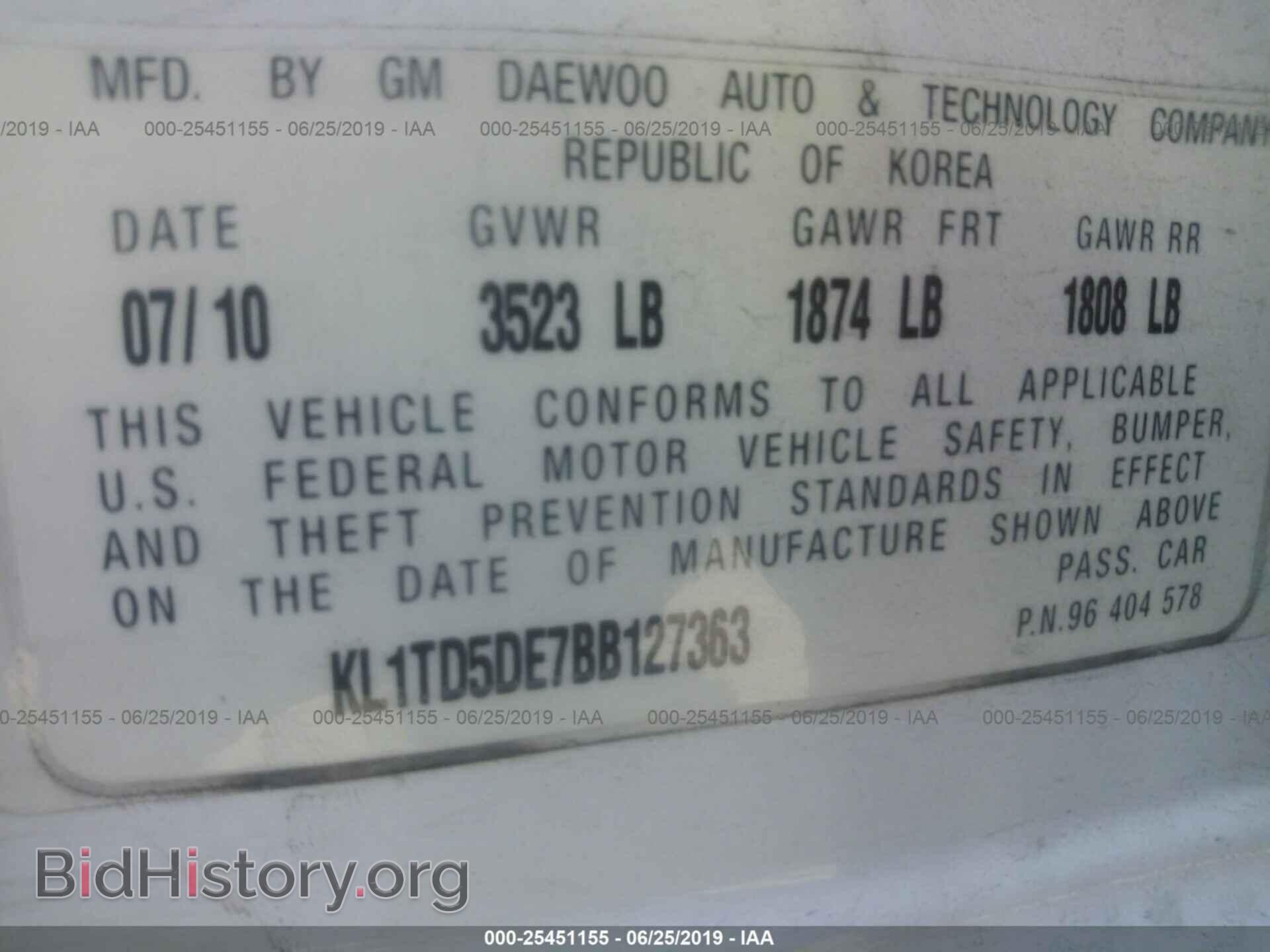 2011 CHEVROLET AVEO - VIN: KL1TD5DE7BB127363 - Фото 9