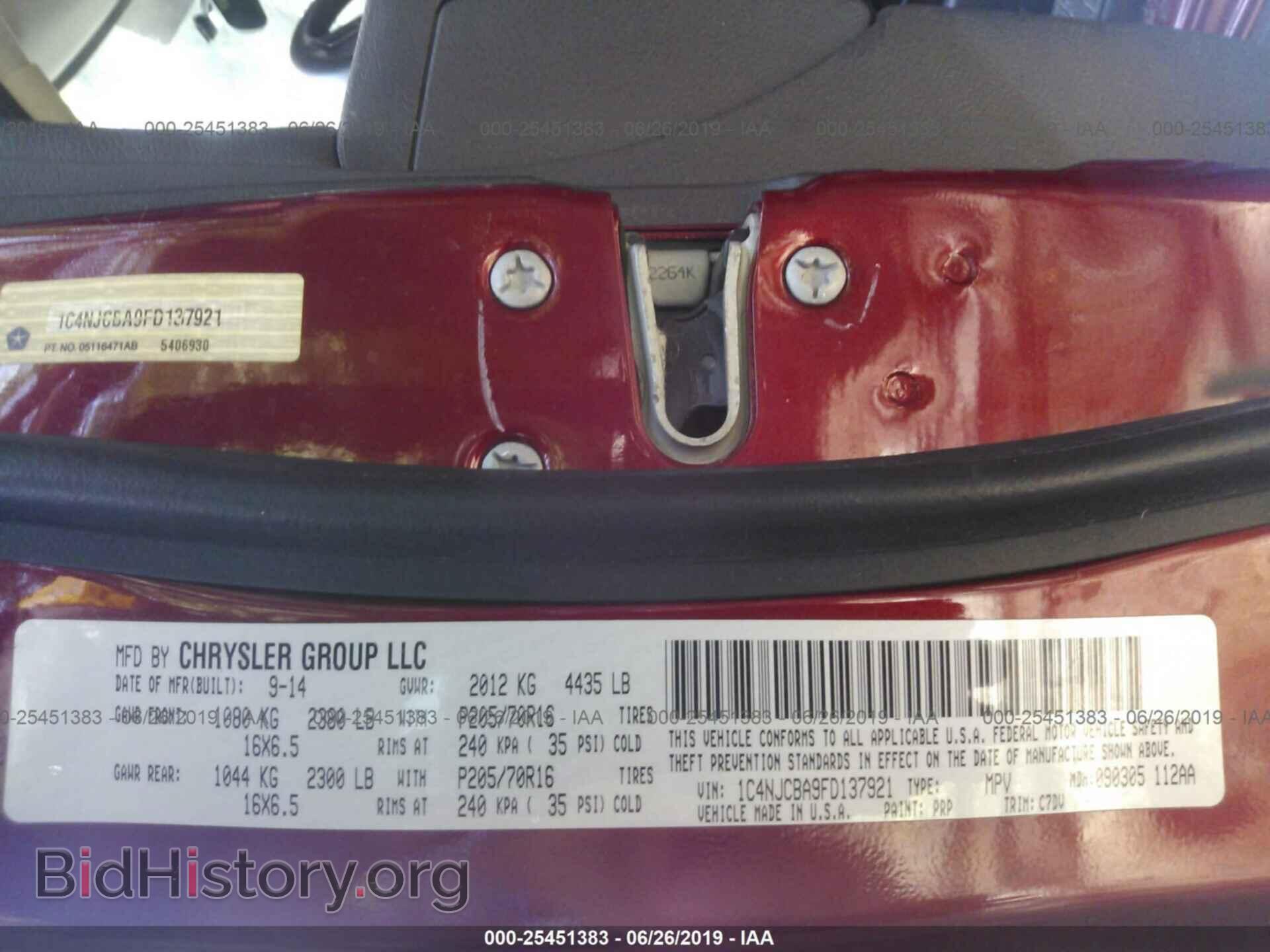 2015 JEEP COMPASS - VIN: 1C4NJCBA9FD137921 - Фото 9