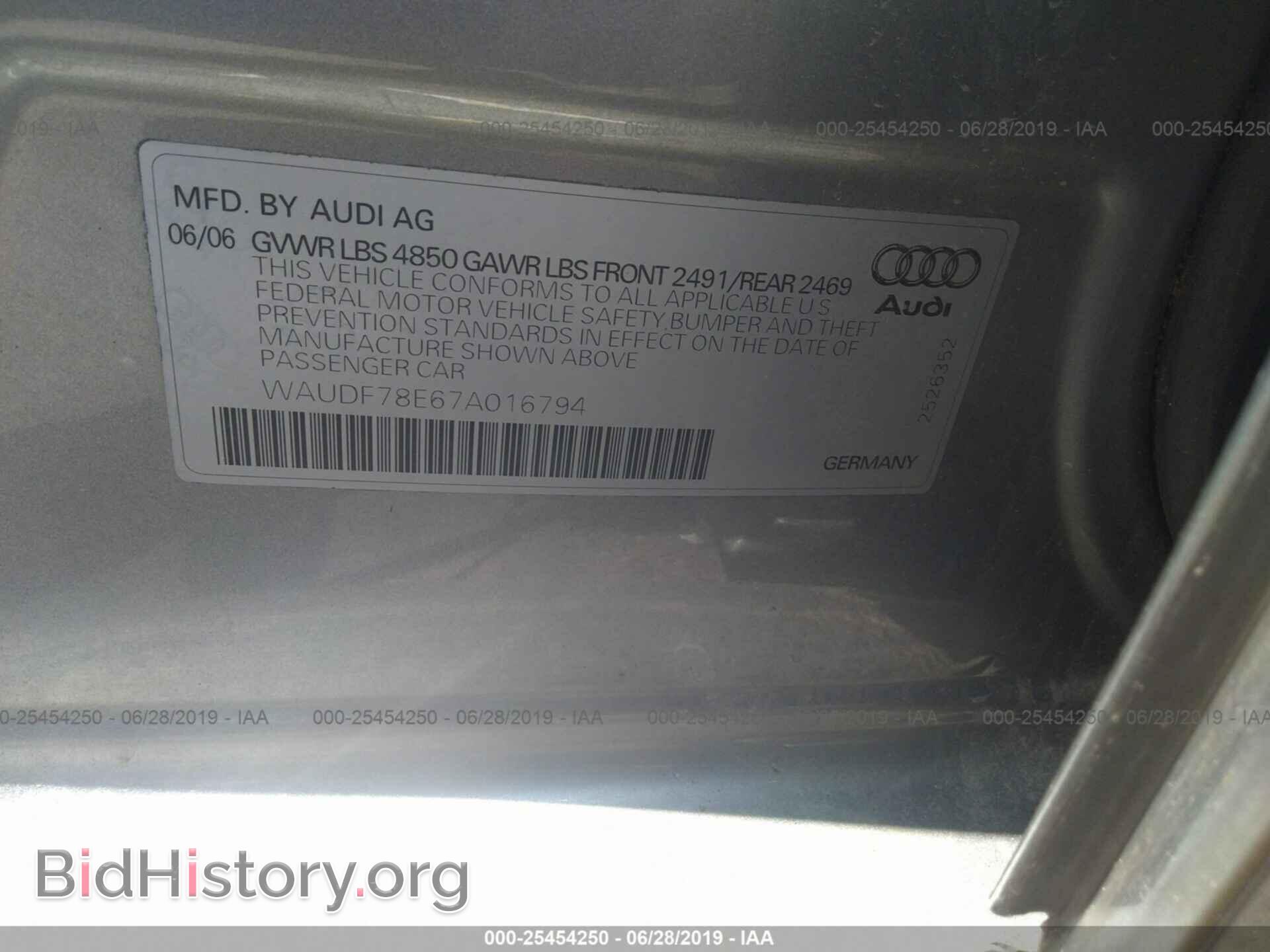 2007 AUDI A4 - VIN: WAUDF78E67A016794 - Фото 9