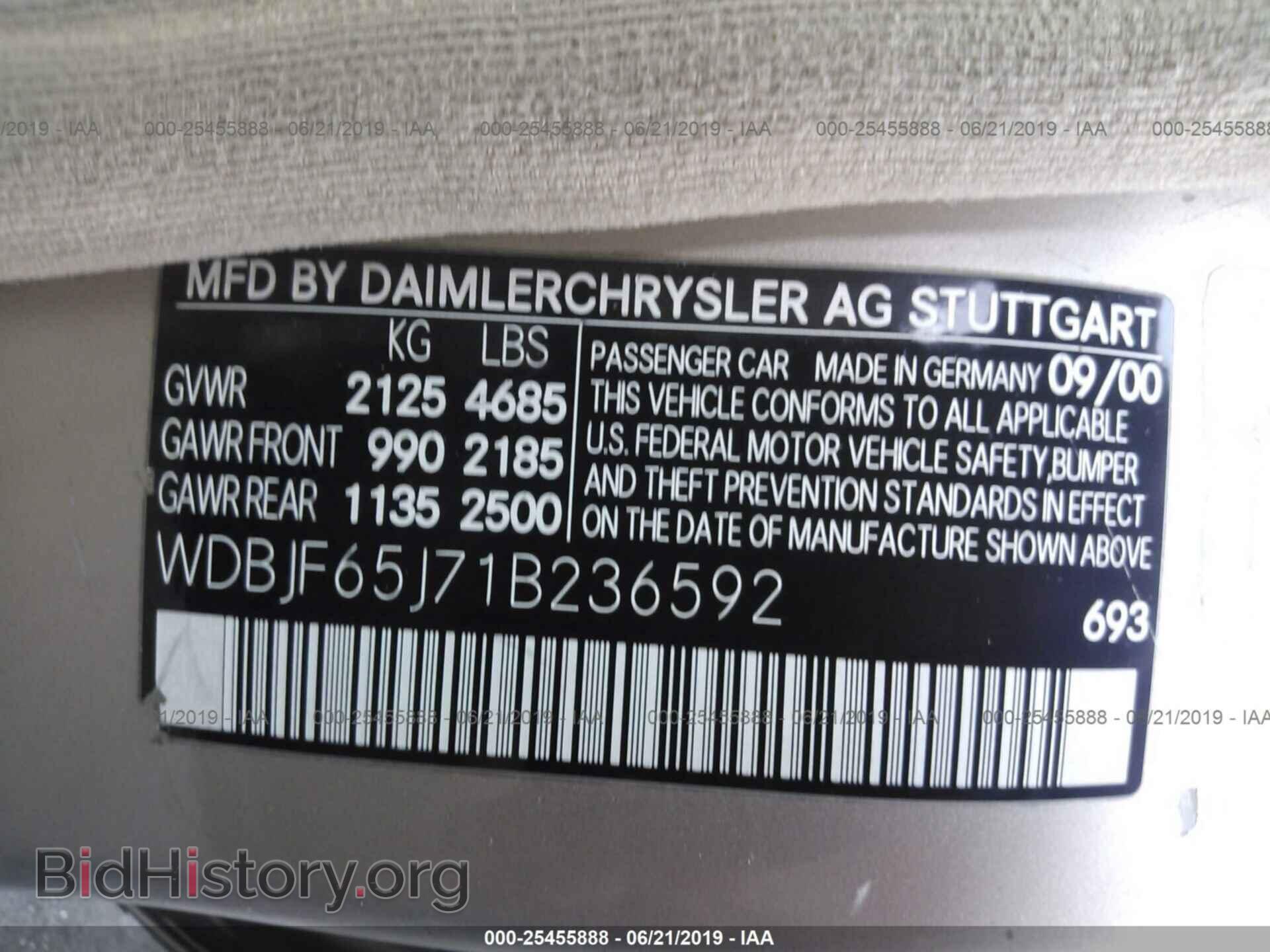 2001 MERCEDES-BENZ E - VIN: WDBJF65J71B236592 - Фото 9