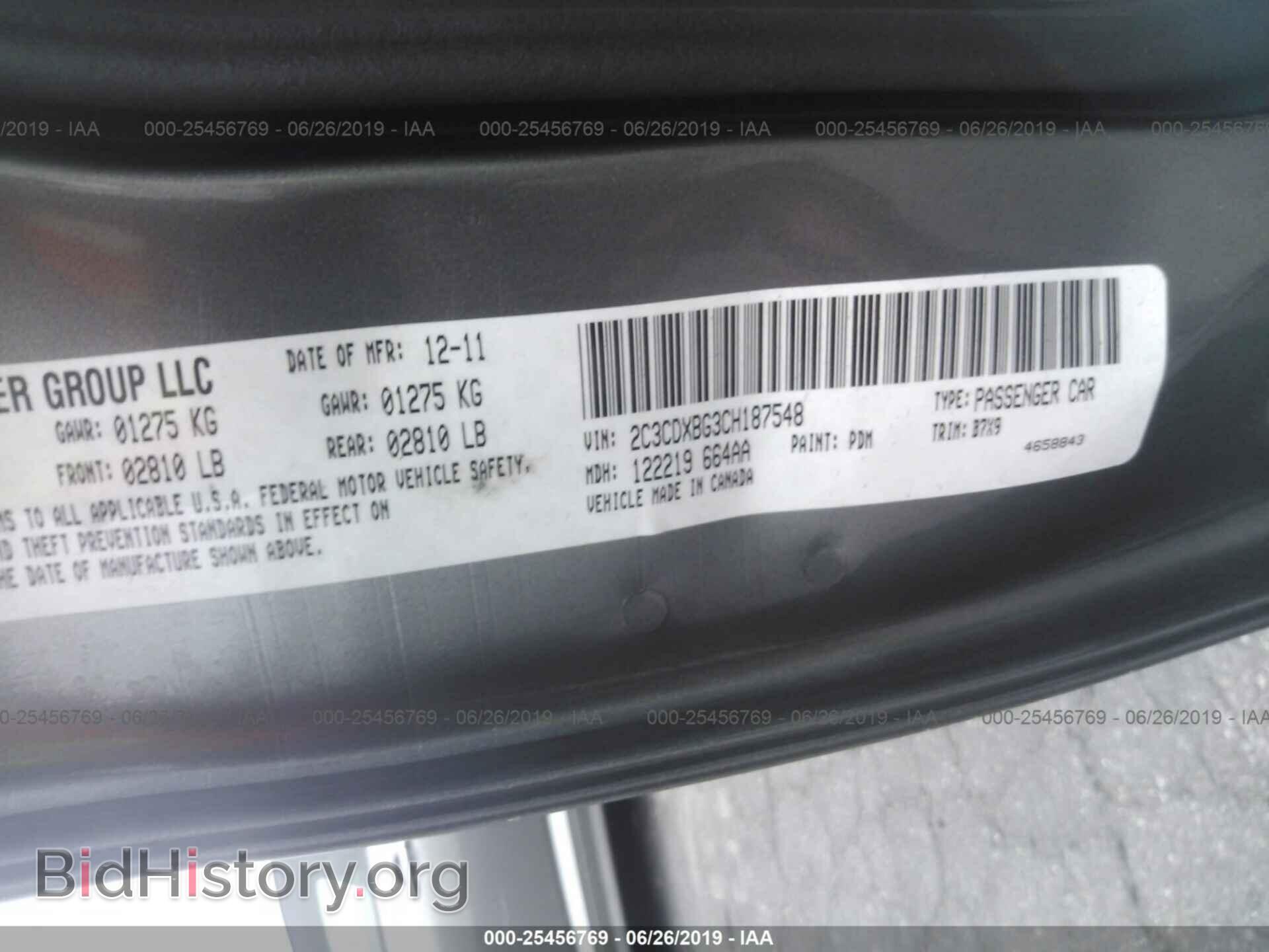 2012 DODGE CHARGER - VIN: 2C3CDXBG3CH187548 - Фото 9