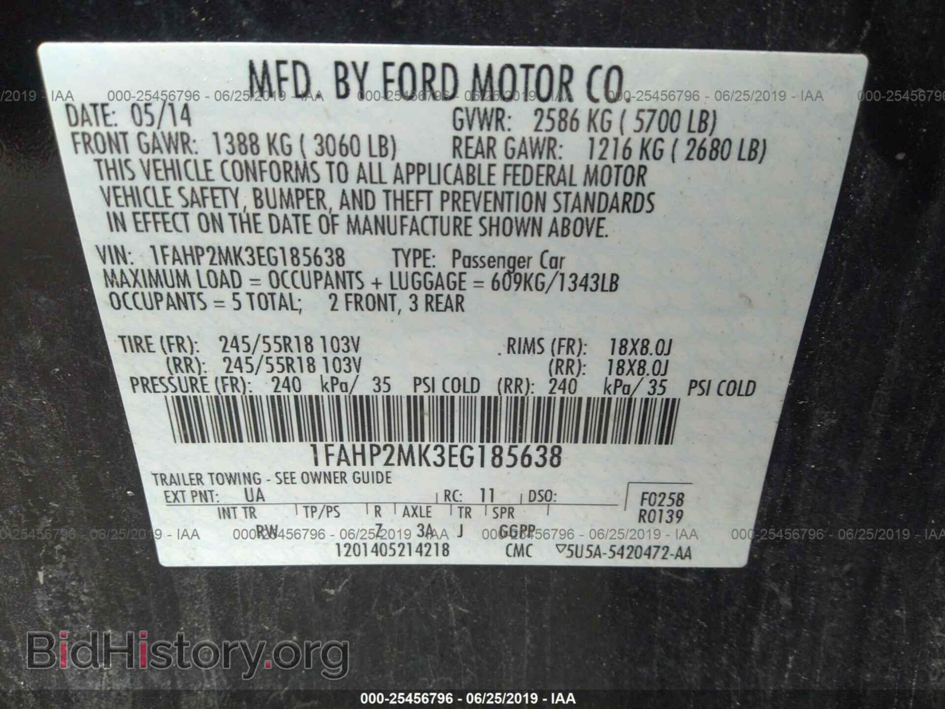 2014 FORD TAURUS - VIN: 1FAHP2MK3EG185638 - Фото 9