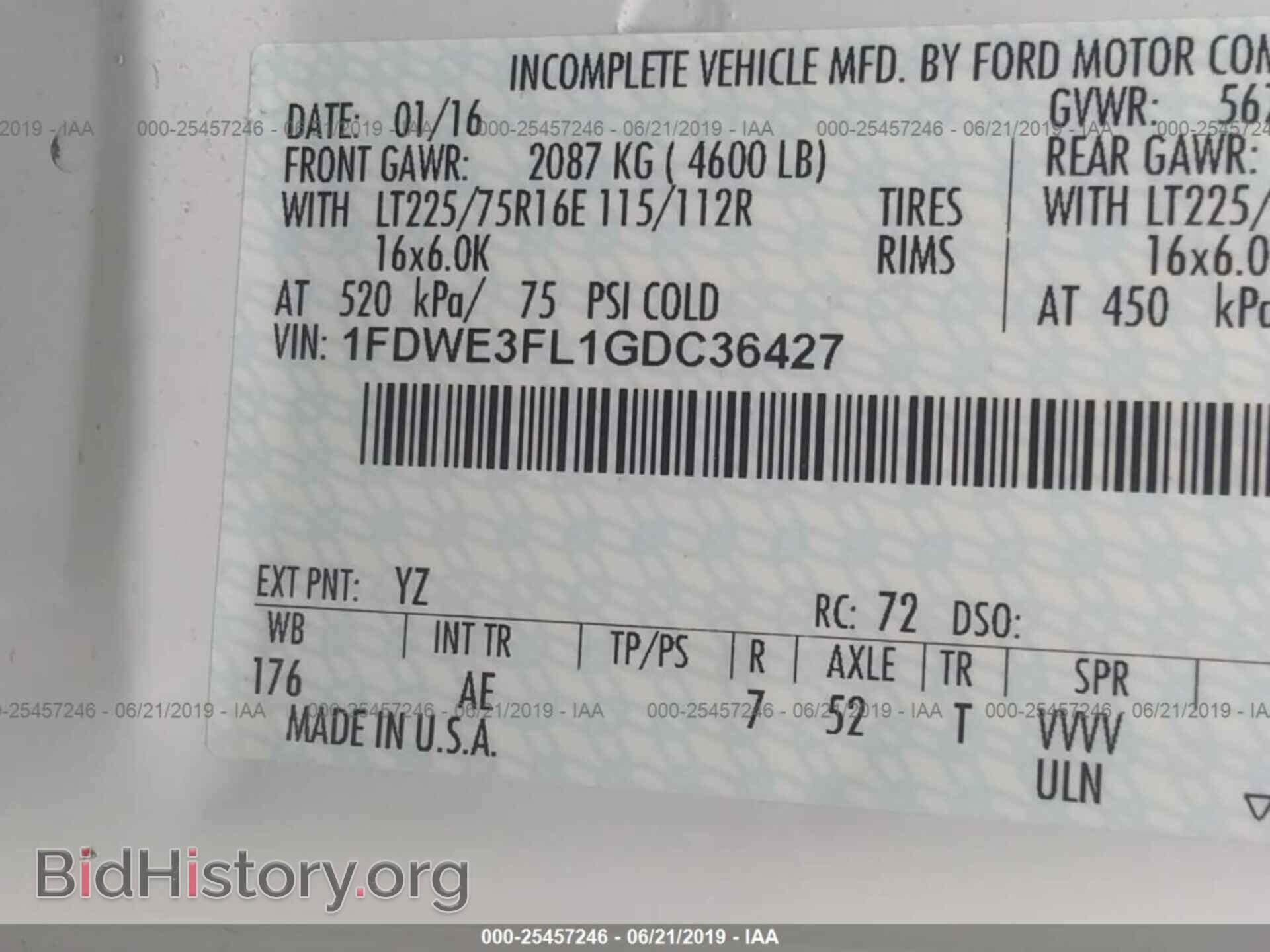 2016 FORD ECONOLINE - VIN: 1FDWE3FL1GDC36427 - Фото 9