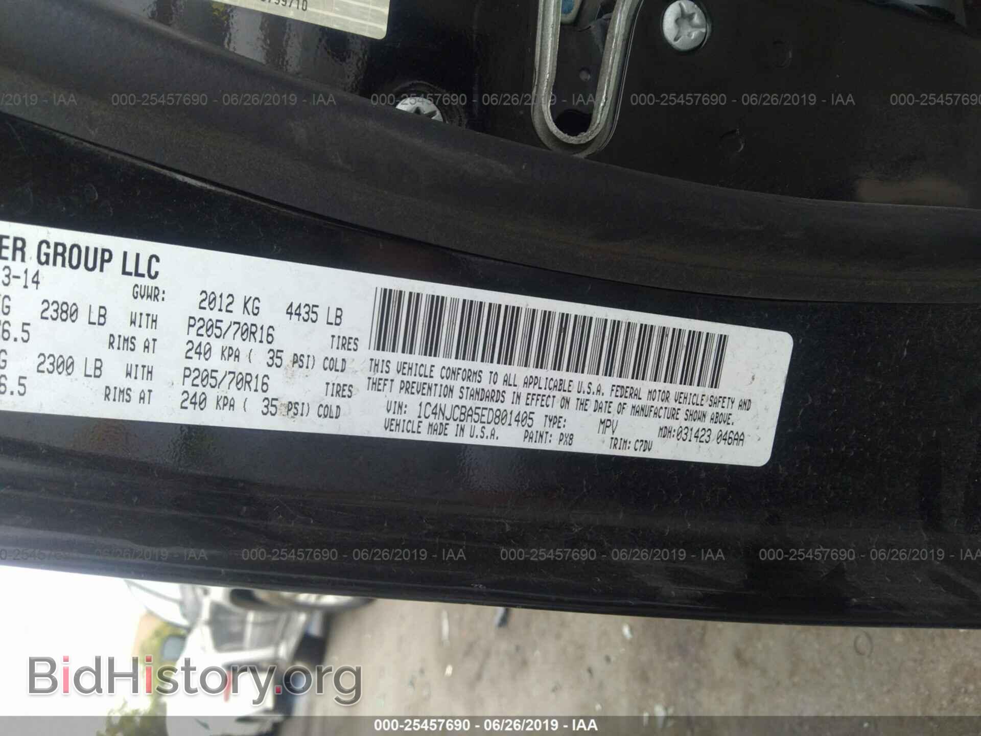 2014 JEEP COMPASS - VIN: 1C4NJCBA5ED801405 - Фото 9