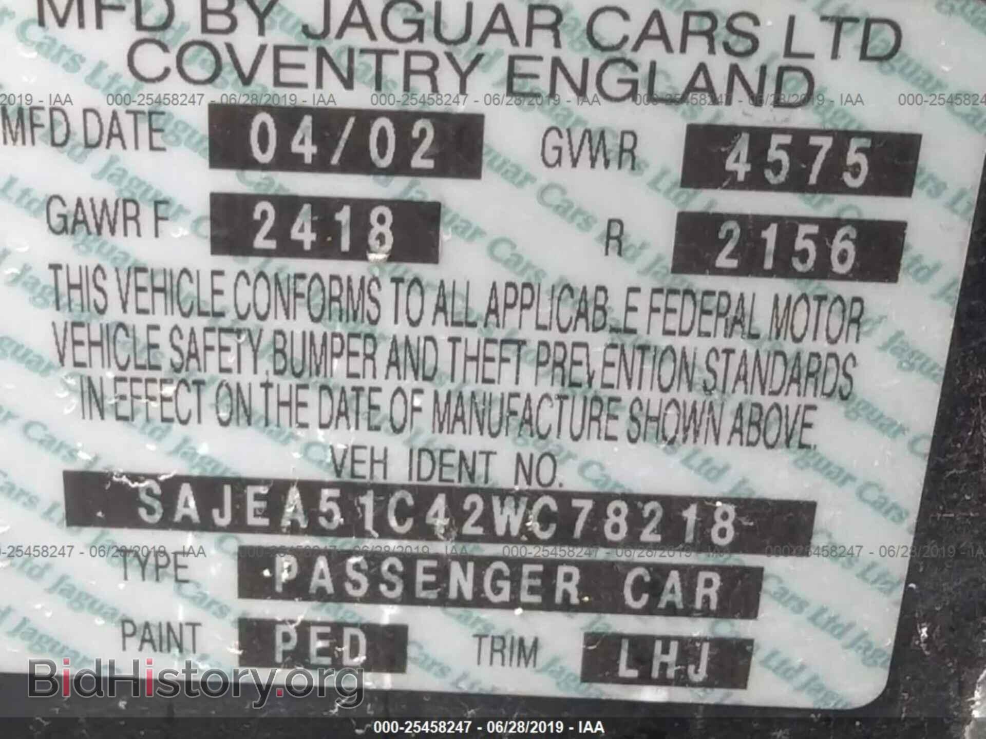 2002 JAGUAR X-TYPE - VIN: SAJEA51C42WC78218 - Фото 9