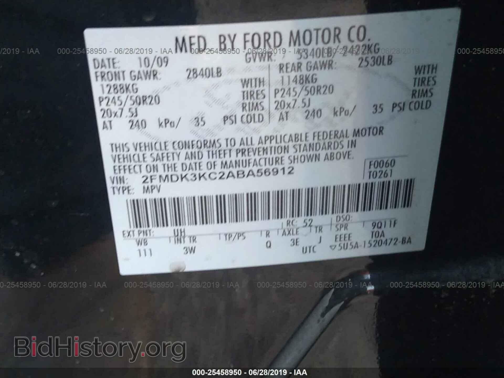 2010 FORD EDGE - VIN: 2FMDK3KC2ABA56912 - Photo 9