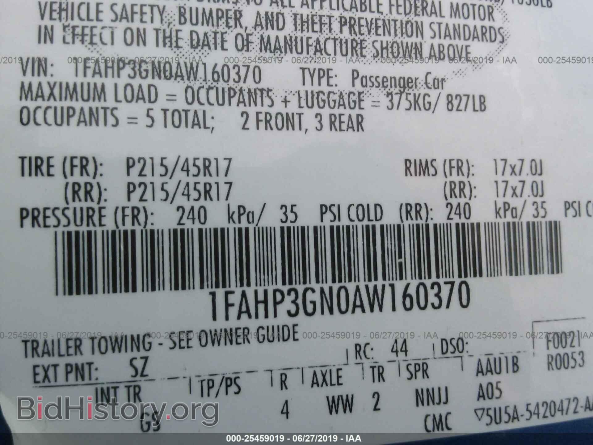 2010 FORD FOCUS - VIN: 1FAHP3GN0AW160370 - Фото 9