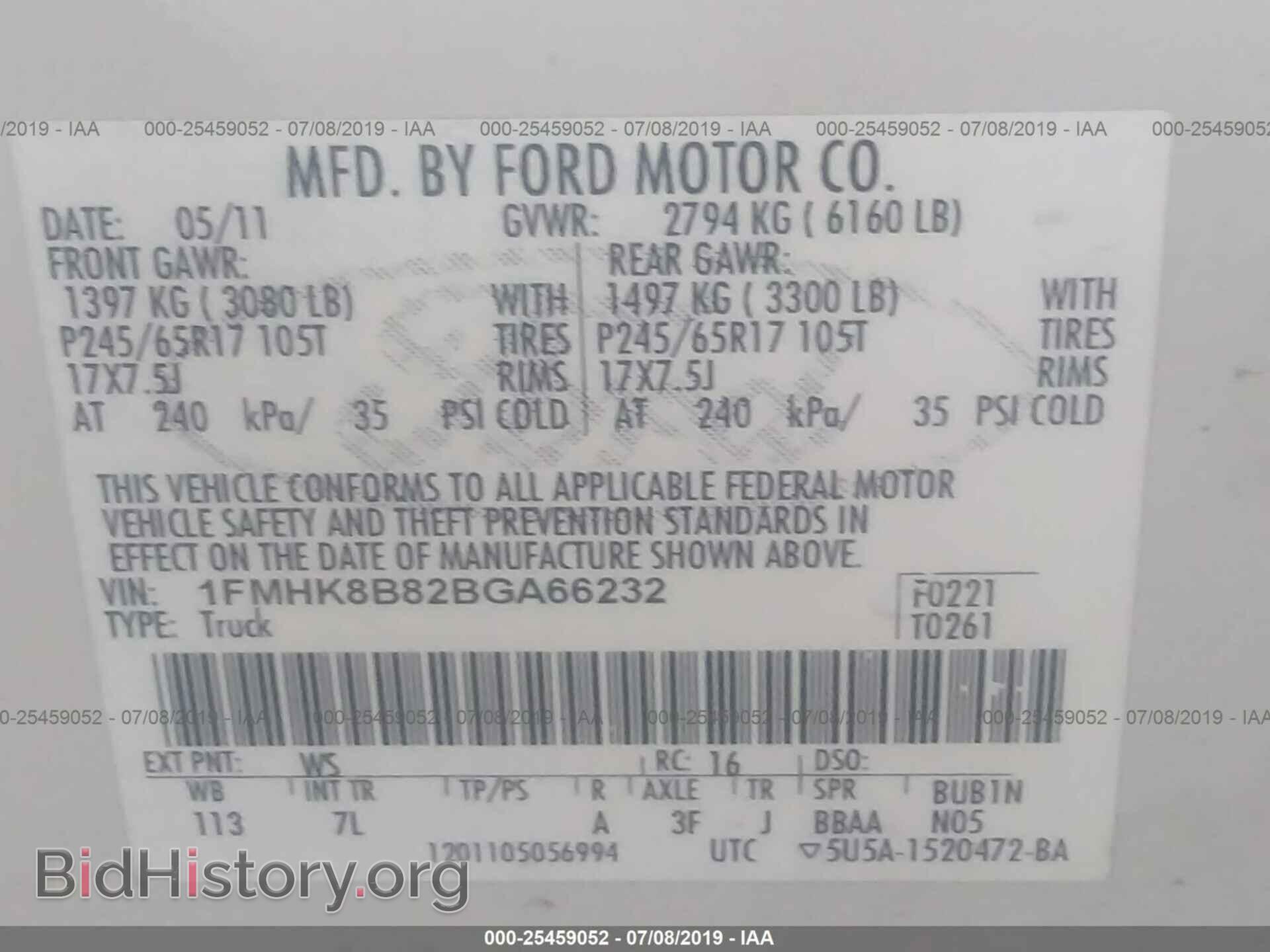 2011 FORD EXPLORER - VIN: 1FMHK8B82BGA66232 - Фото 9