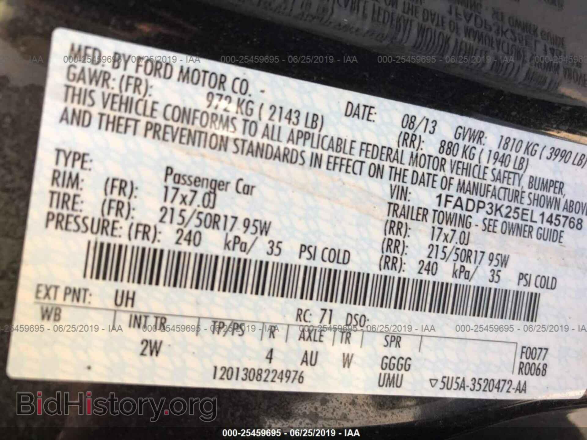 2014 FORD FOCUS - VIN: 1FADP3K25EL145768 - Фото 9