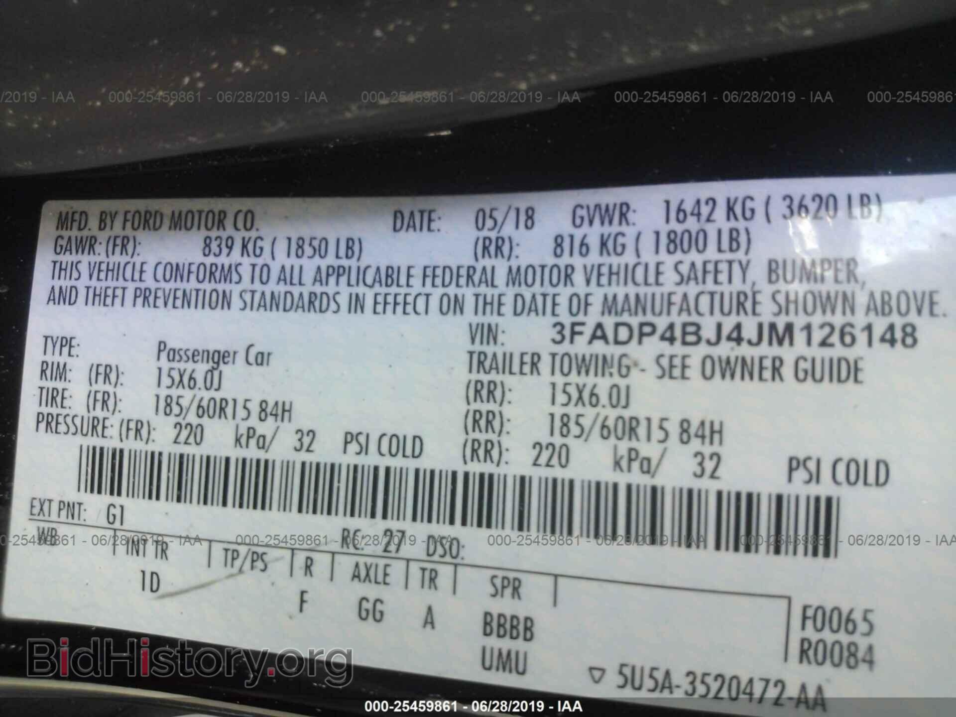 2018 FORD FIESTA - VIN: 3FADP4BJ4JM126148 - Фото 9