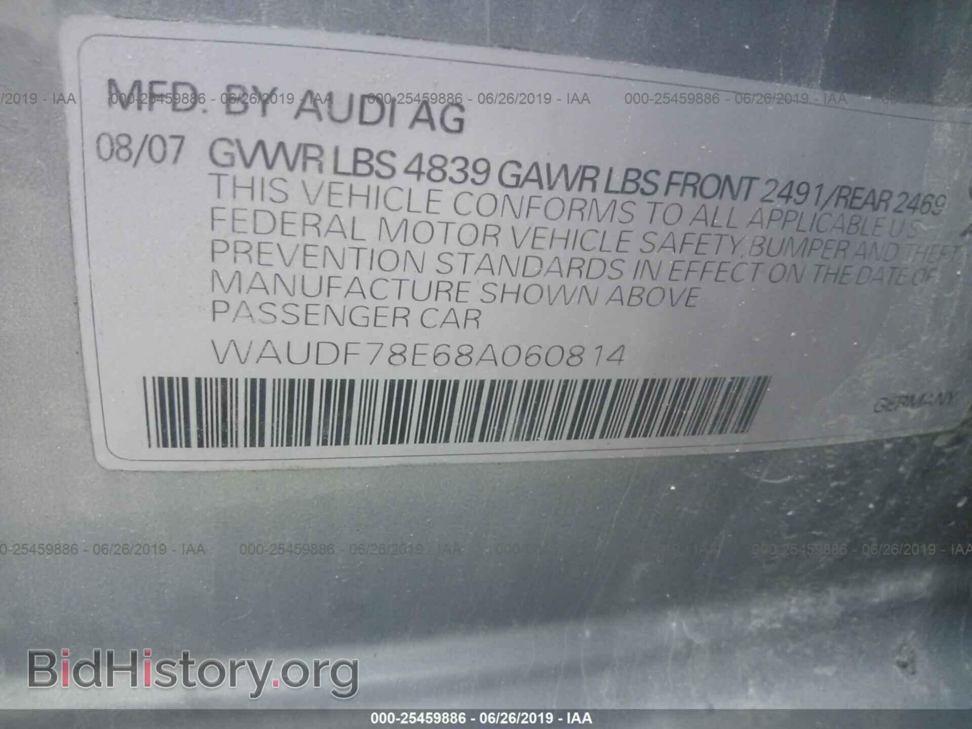 2008 AUDI A4 - VIN: WAUDF78E68A060814 - Фото 9