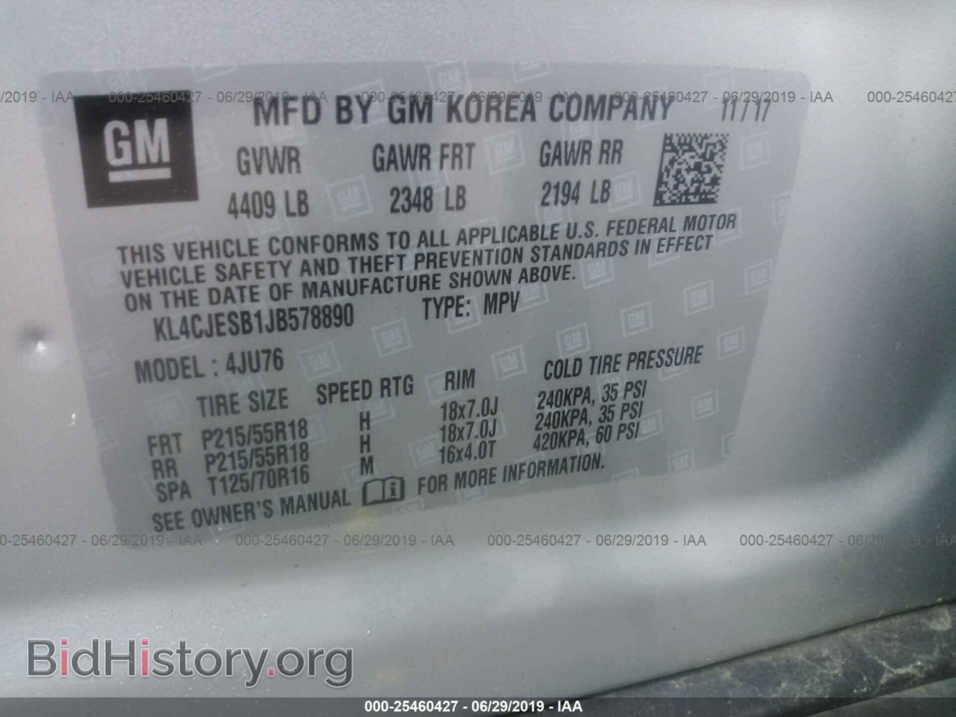 2018 BUICK ENCORE - VIN: KL4CJESB1JB578890 - Photo 9