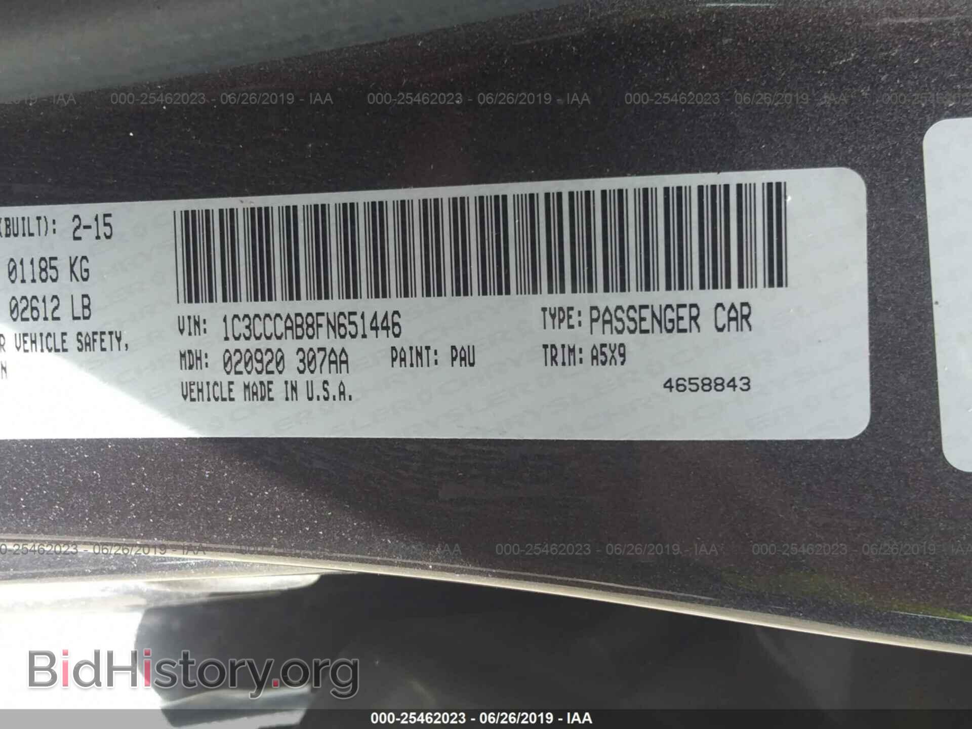2015 CHRYSLER 200 - VIN: 1C3CCCAB8FN651446 - Photo 9