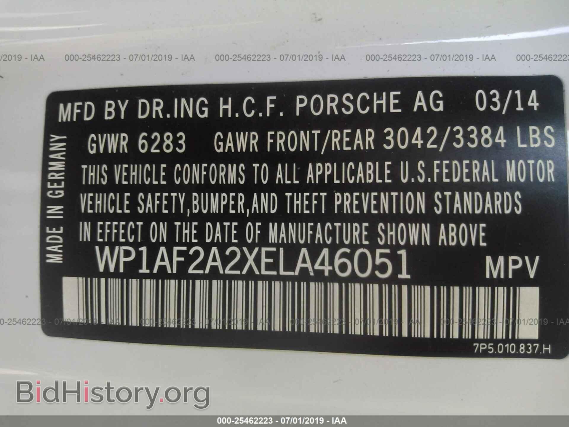 2014 PORSCHE CAYENNE - VIN: WP1AF2A2XELA46051 - Фото 9