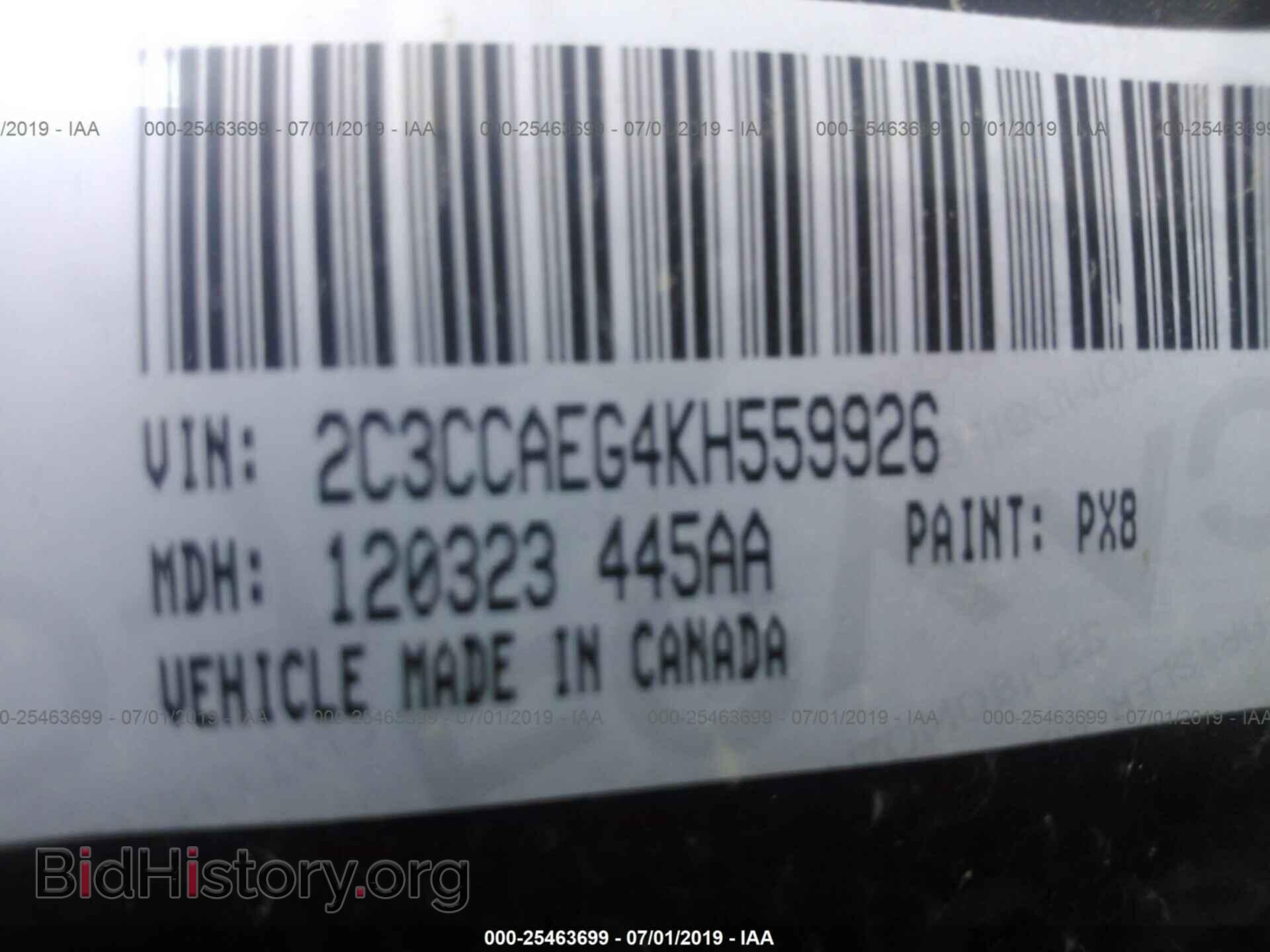 2019 CHRYSLER 300 - VIN: 2C3CCAEG4KH559926 - Фото 9