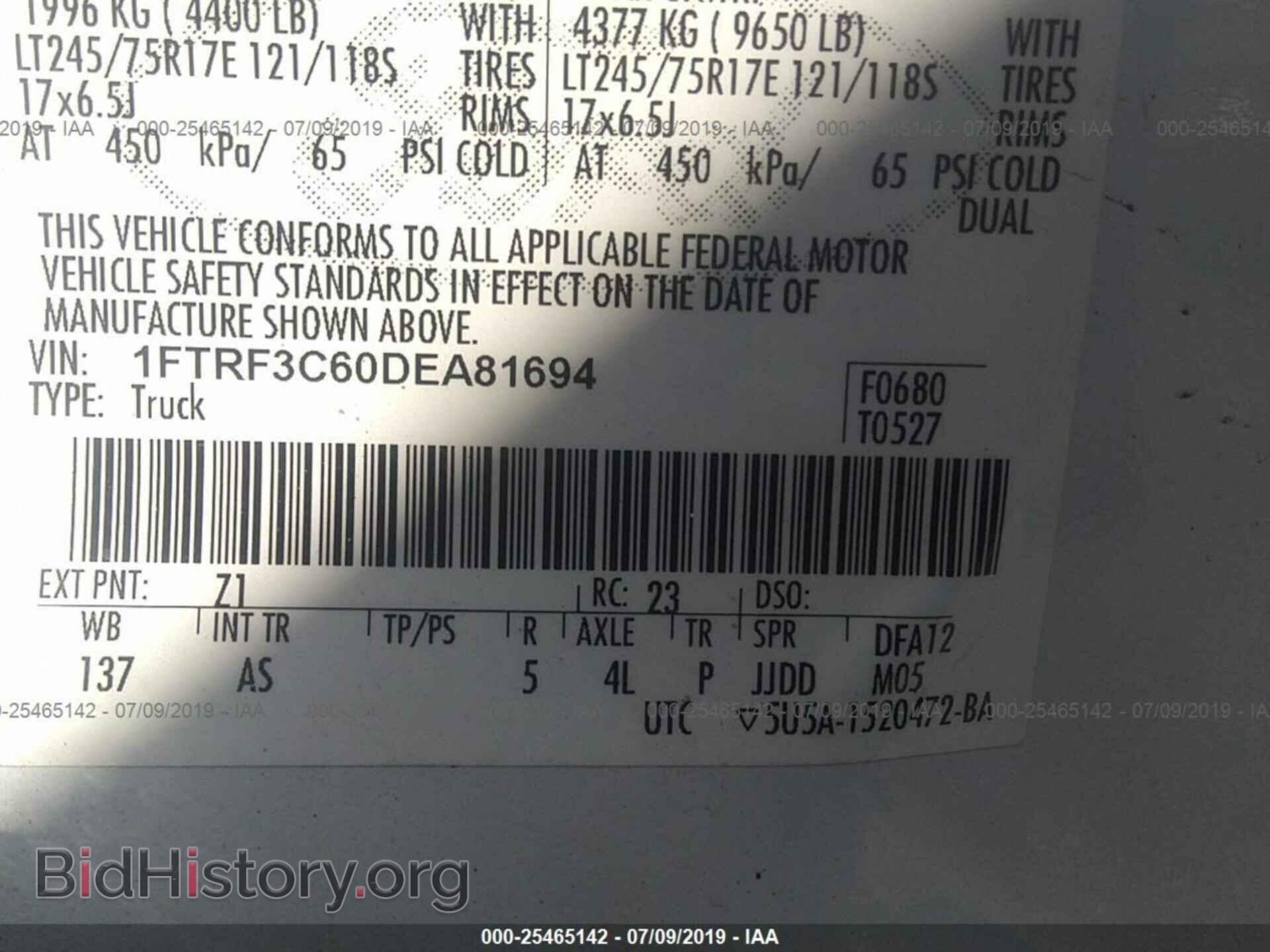 2013 FORD F350 - VIN: 1FTRF3C60DEA81694 - Фото 9
