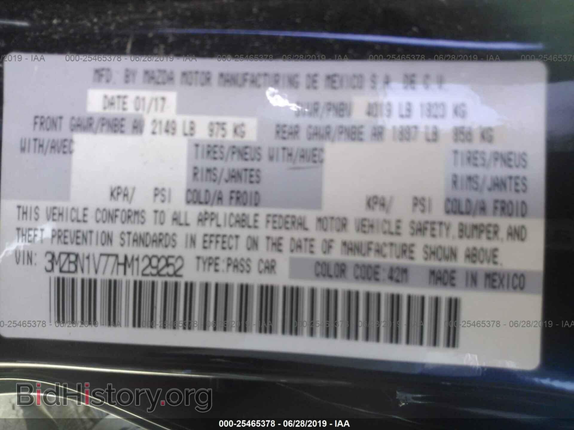 2017 MAZDA 3 - VIN: 3MZBN1V77HM129252 - Фото 9