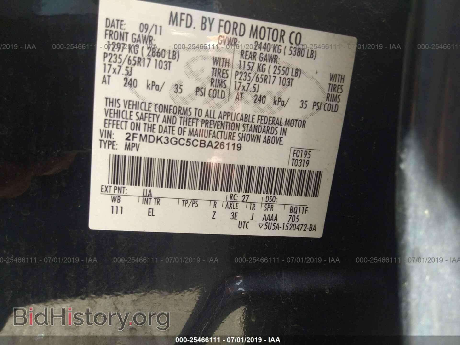 2012 FORD EDGE - VIN: 2FMDK3GC5CBA26119 - Photo 9