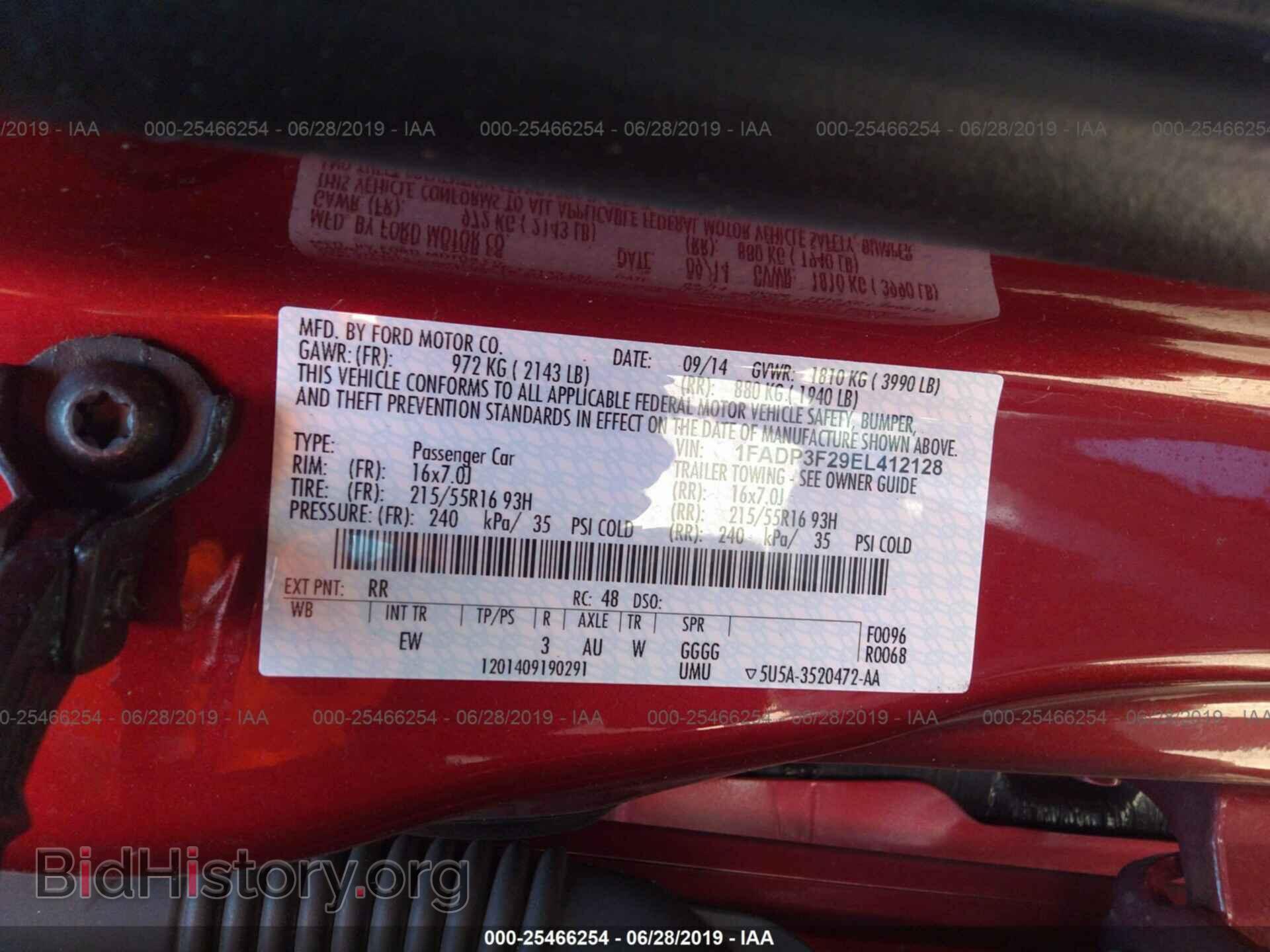 2014 FORD FOCUS - VIN: 1FADP3F29EL412128 - Фото 9