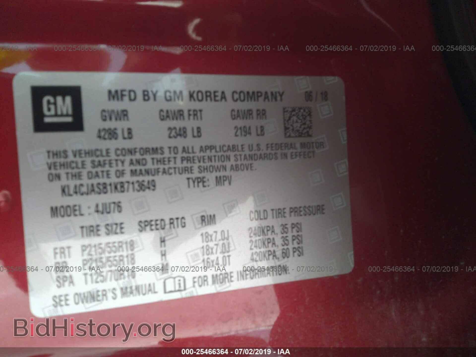 2019 BUICK ENCORE - VIN: KL4CJASB1KB713649 - Photo 9