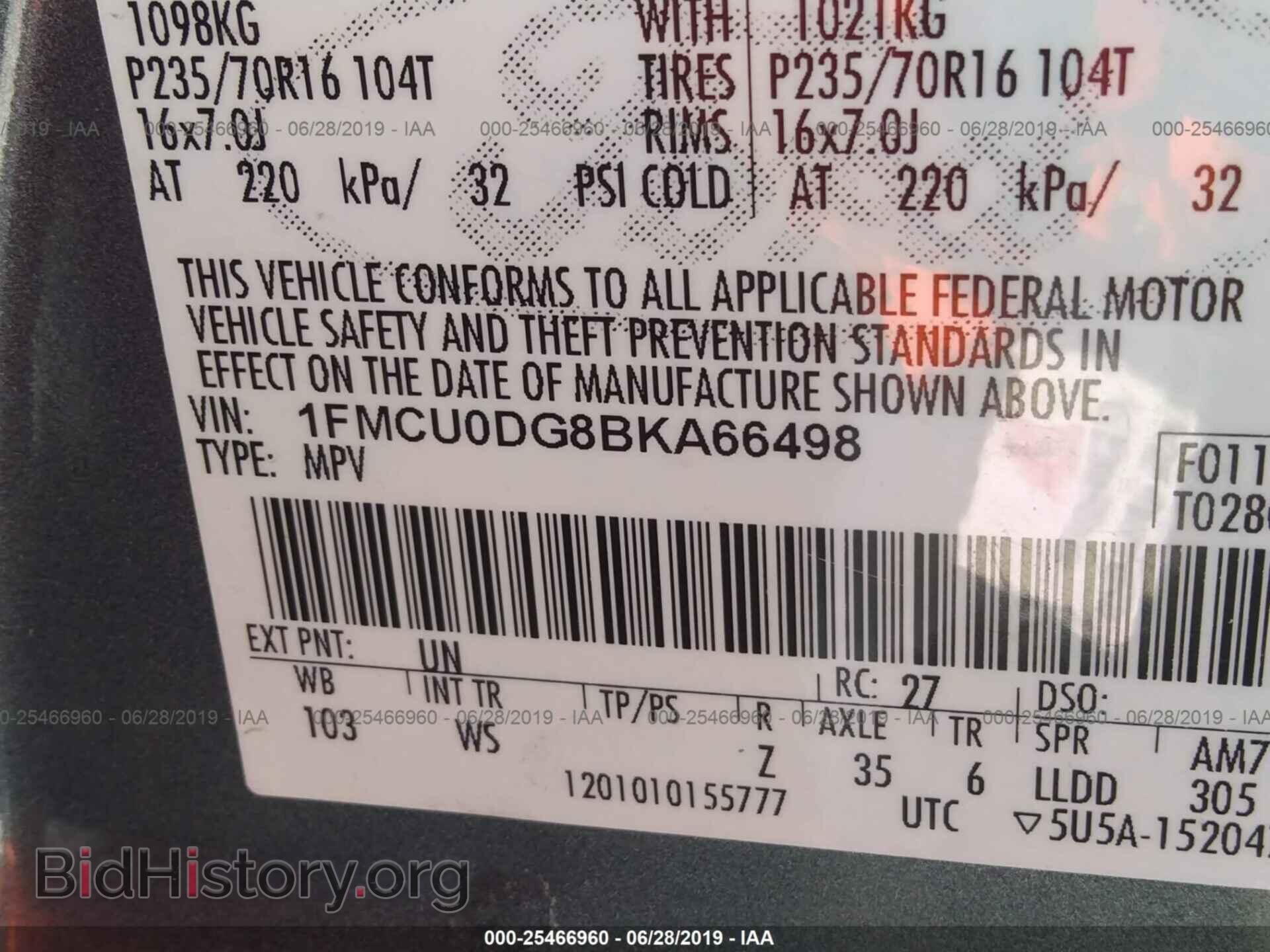 2011 FORD ESCAPE - VIN: 1FMCU0DG8BKA66498 - Photo 9