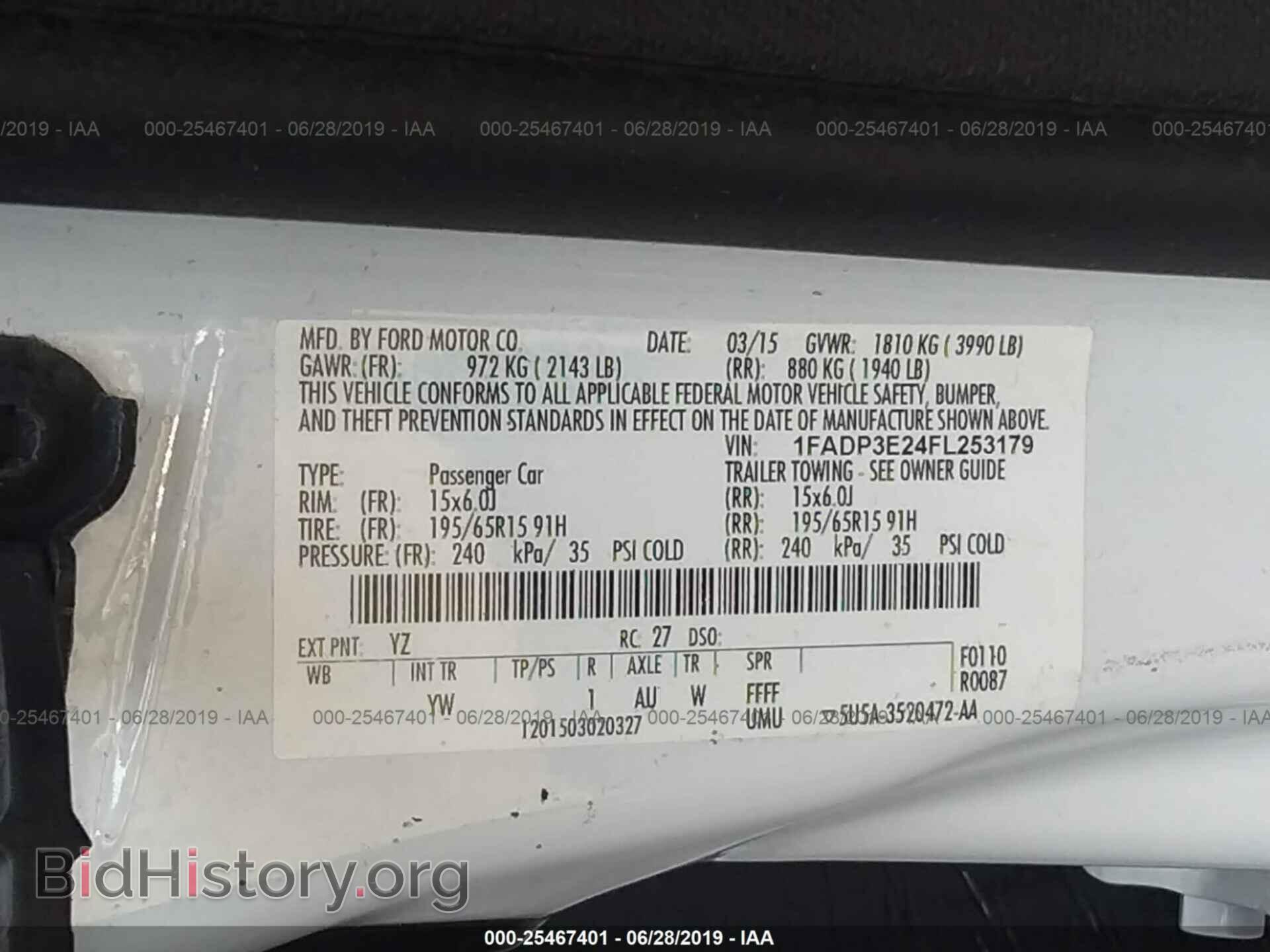 2015 FORD FOCUS - VIN: 1FADP3E24FL253179 - Фото 9