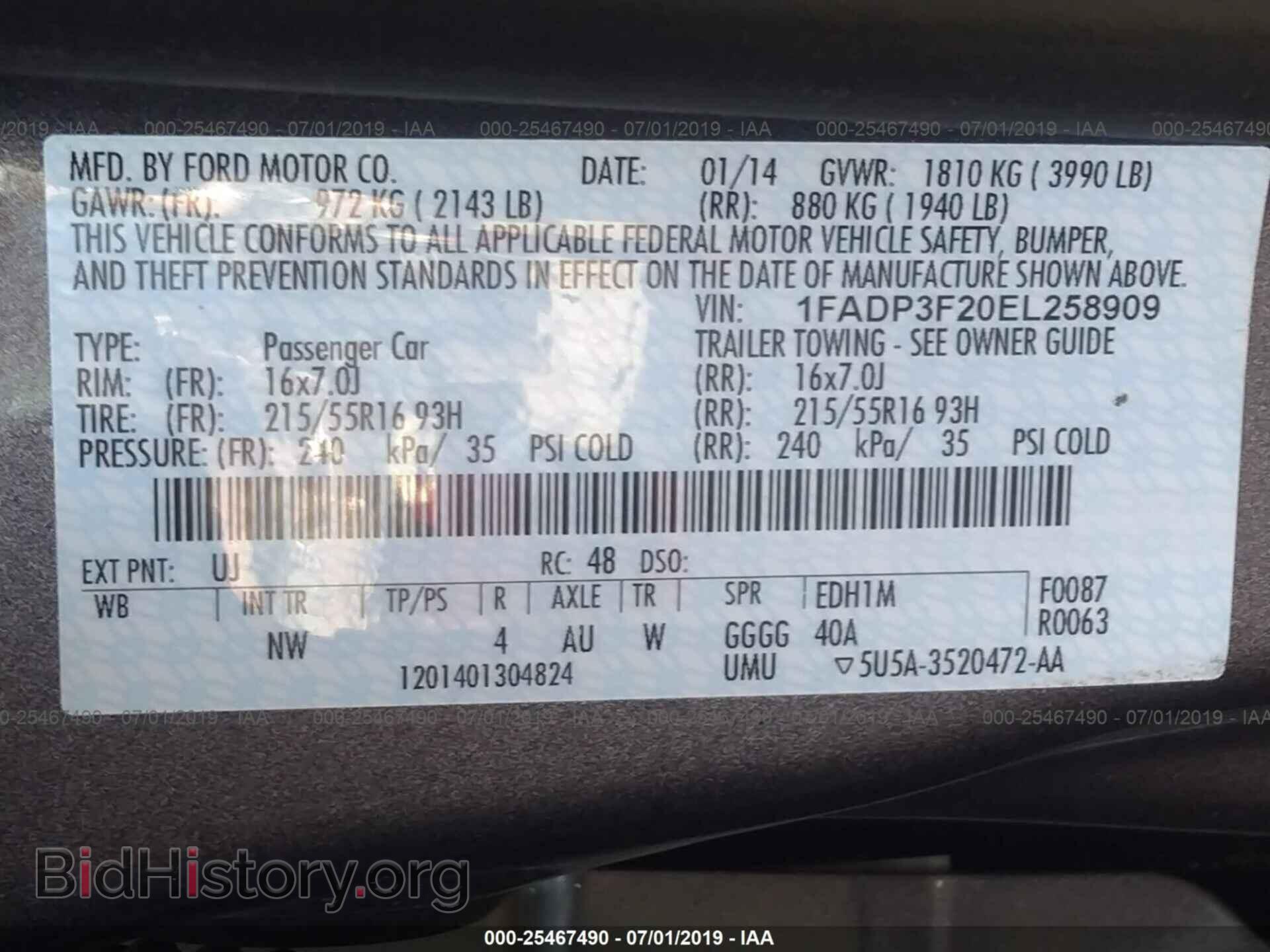 2014 FORD FOCUS - VIN: 1FADP3F20EL258909 - Photo 9