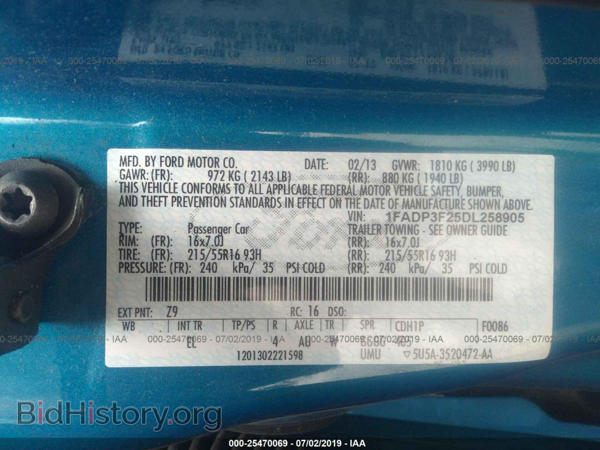 2013 FORD FOCUS - VIN: 1FADP3F25DL258905 - Фото 9