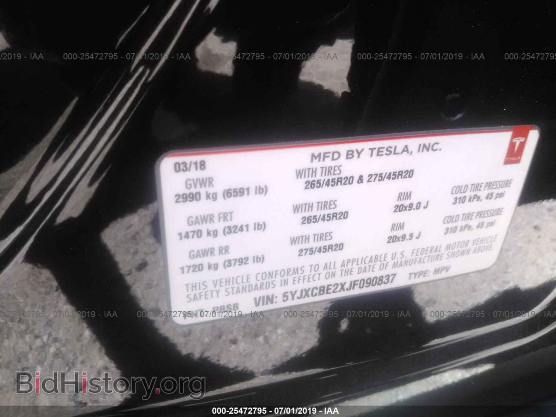 2018 TESLA MODEL X - VIN: 5YJXCBE2XJF090837 - Photo 9