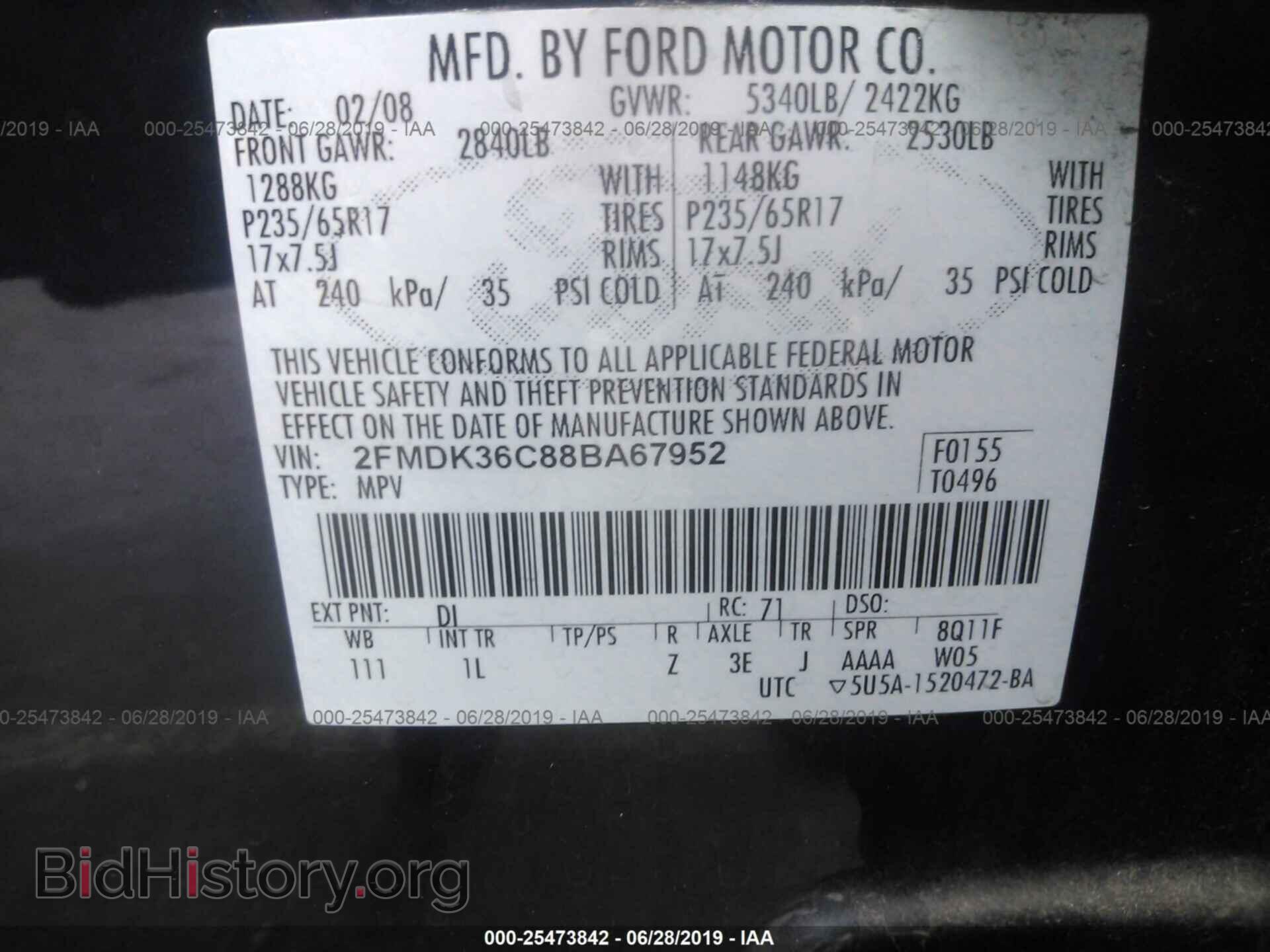 2008 FORD EDGE - VIN: 2FMDK36C88BA67952 - Photo 9