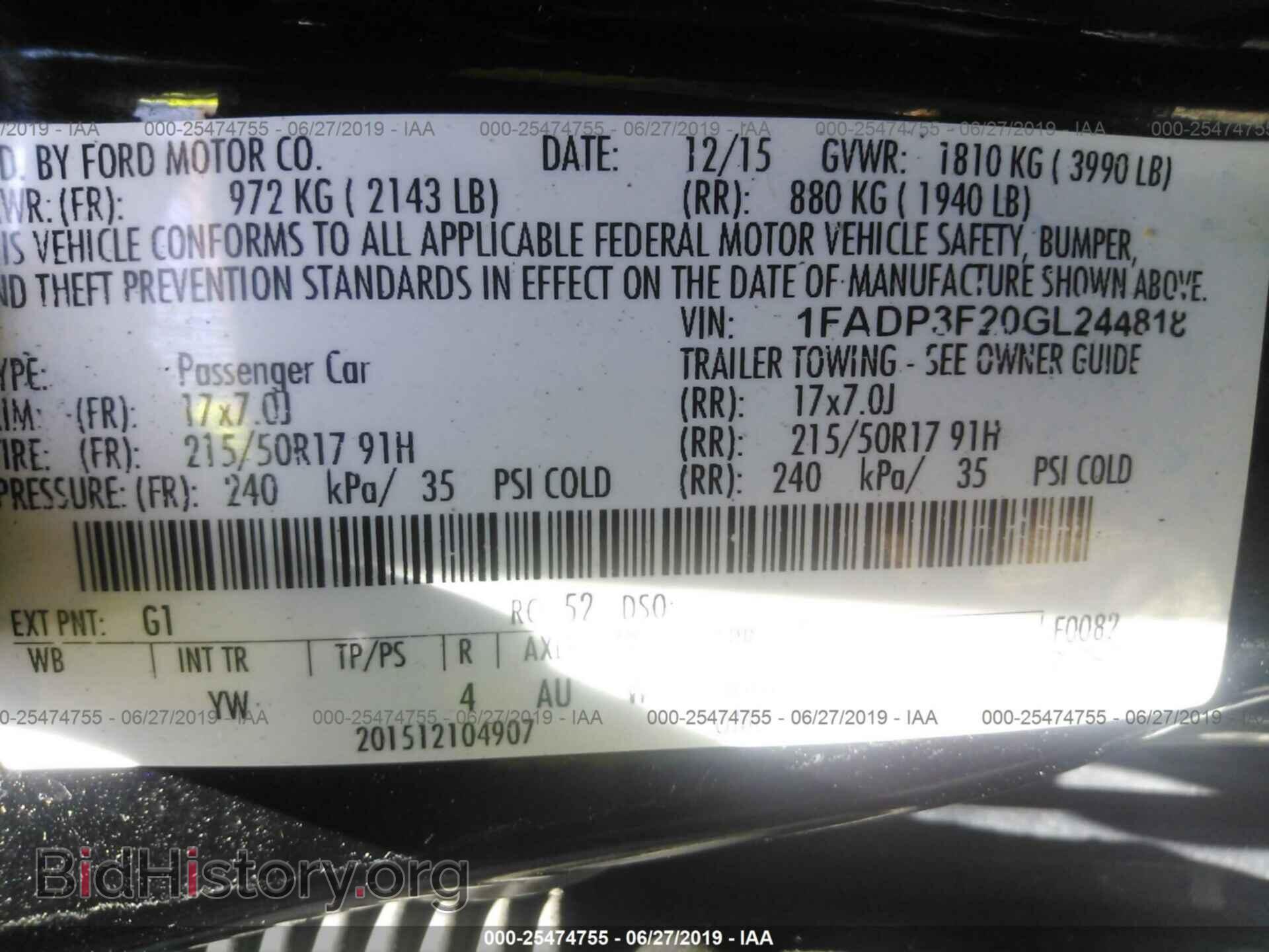 2016 FORD FOCUS - VIN: 1FADP3F20GL244818 - Photo 9