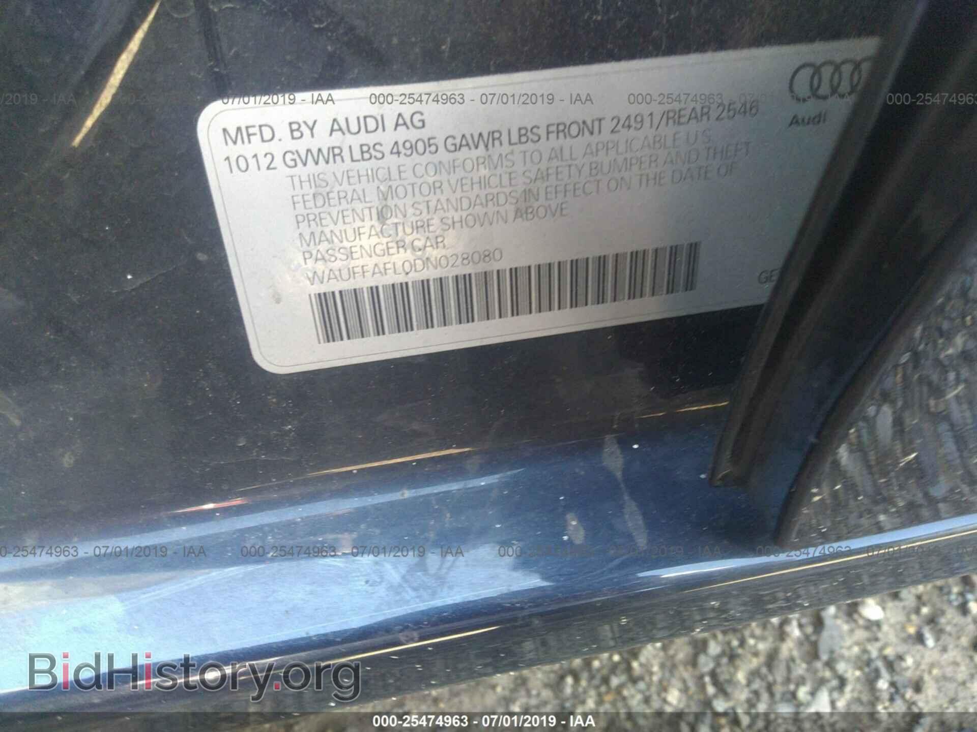 2013 AUDI A4 - VIN: WAUFFAFL0DN028080 - Фото 9