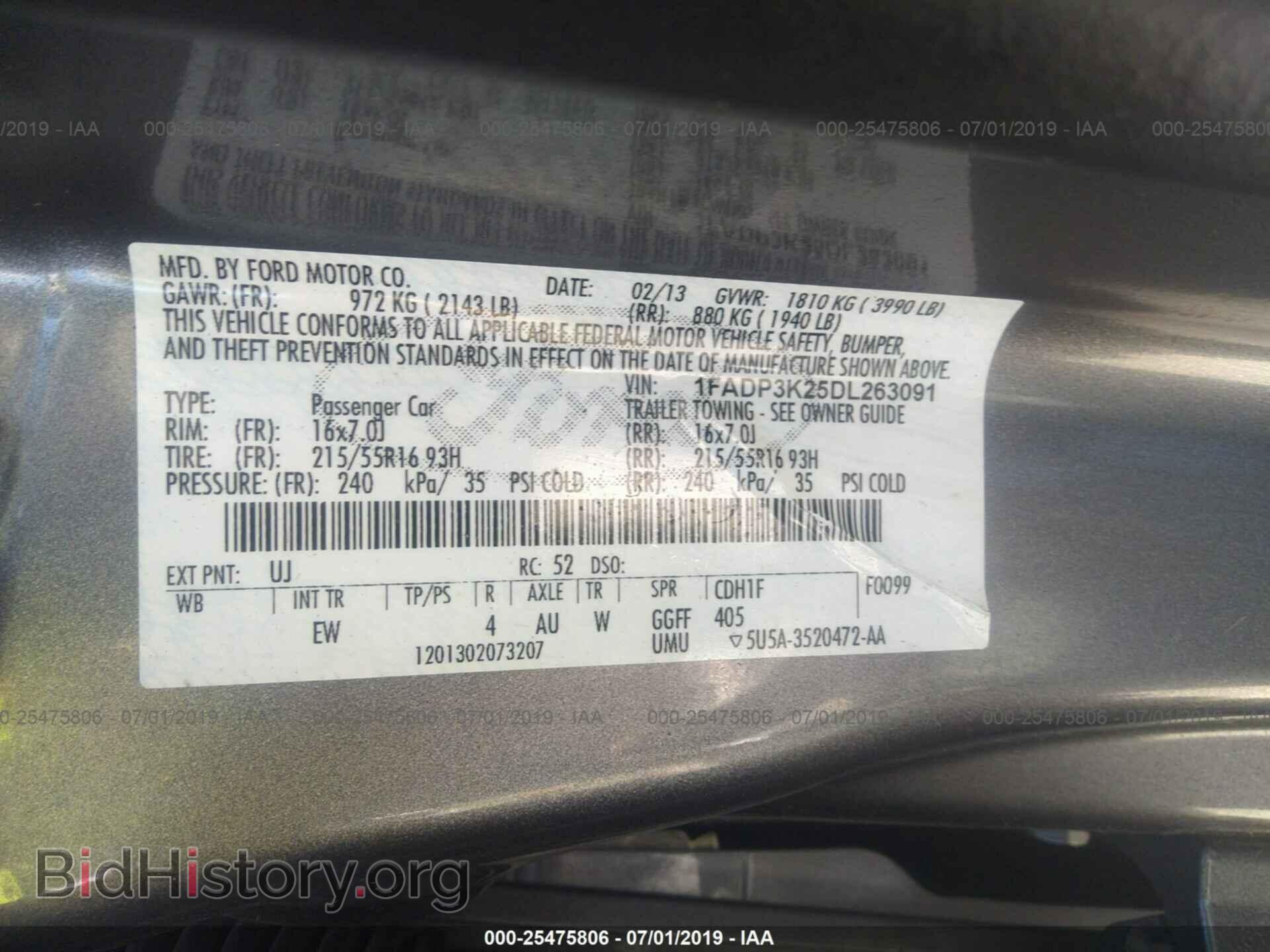 2013 FORD FOCUS - VIN: 1FADP3K25DL263091 - Фото 9