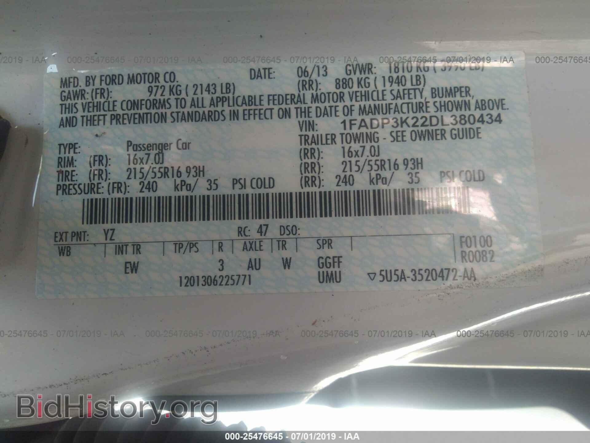 2013 FORD FOCUS - VIN: 1FADP3K22DL380434 - Фото 9