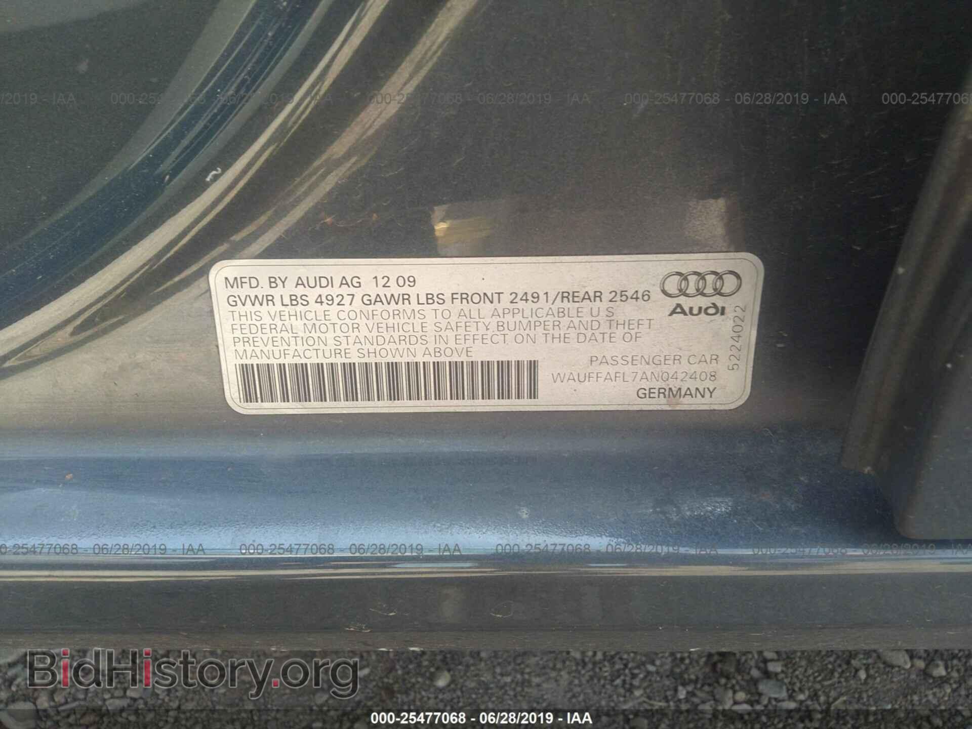 2010 AUDI A4 - VIN: WAUFFAFL7AN042408 - Фото 9
