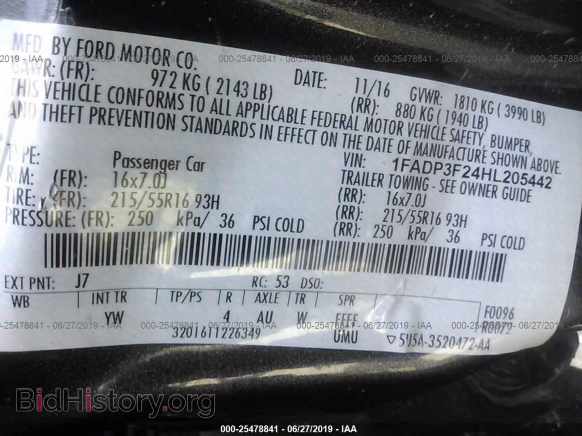 2017 FORD FOCUS - VIN: 1FADP3F24HL205442 - Фото 9