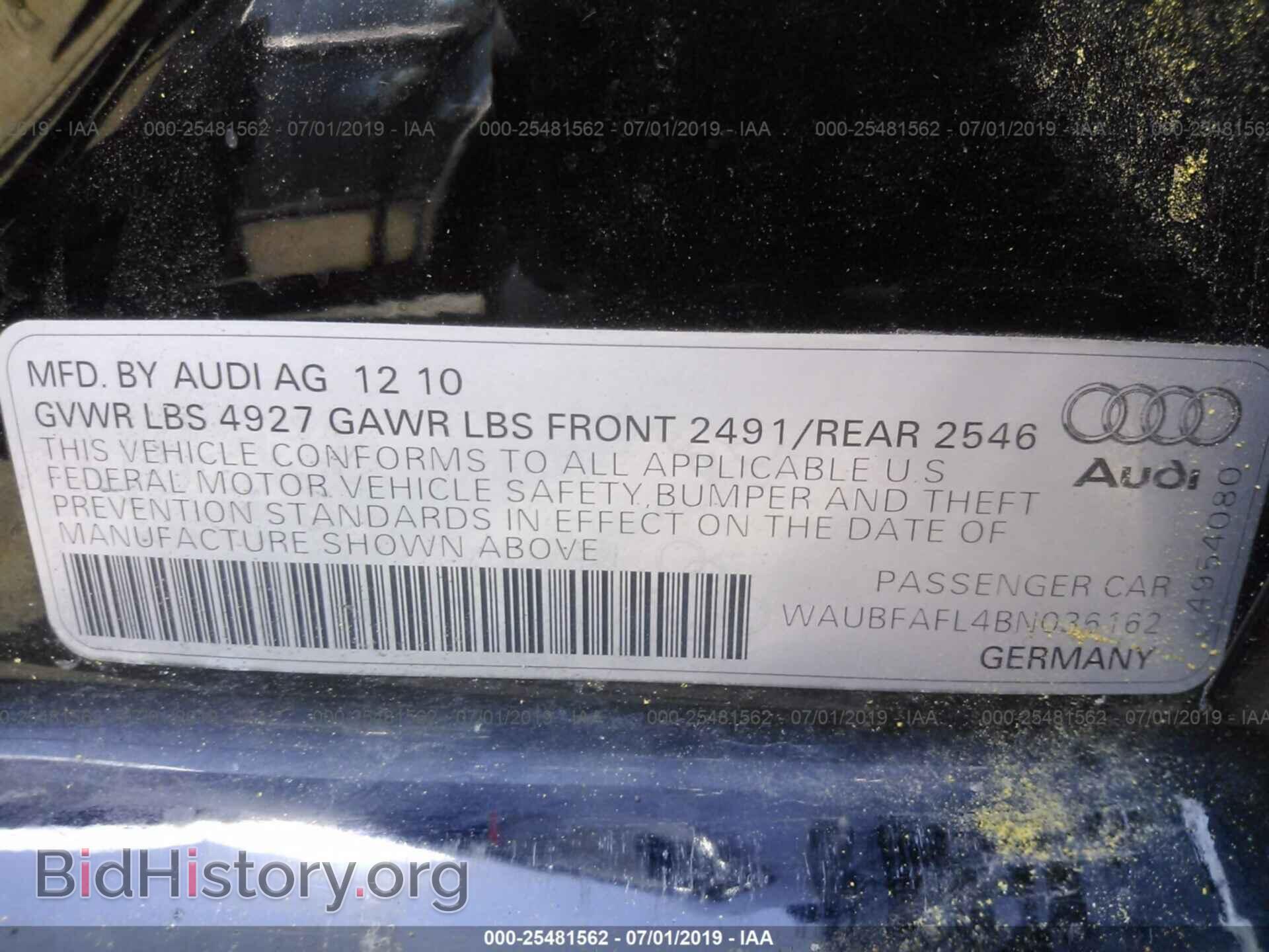 2011 AUDI A4 - VIN: WAUBFAFL4BN036162 - Photo 9