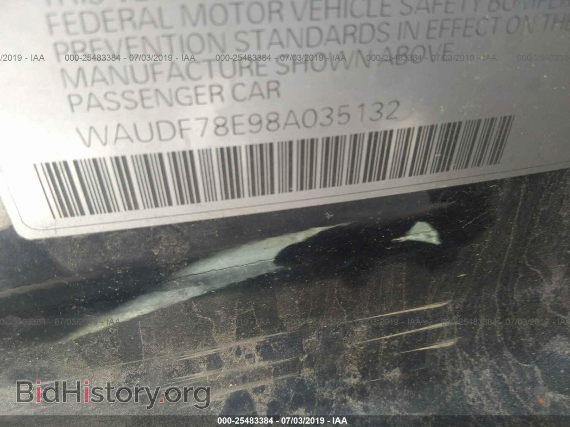 2008 AUDI A4 - VIN: WAUDF78E98A035132 - Фото 9
