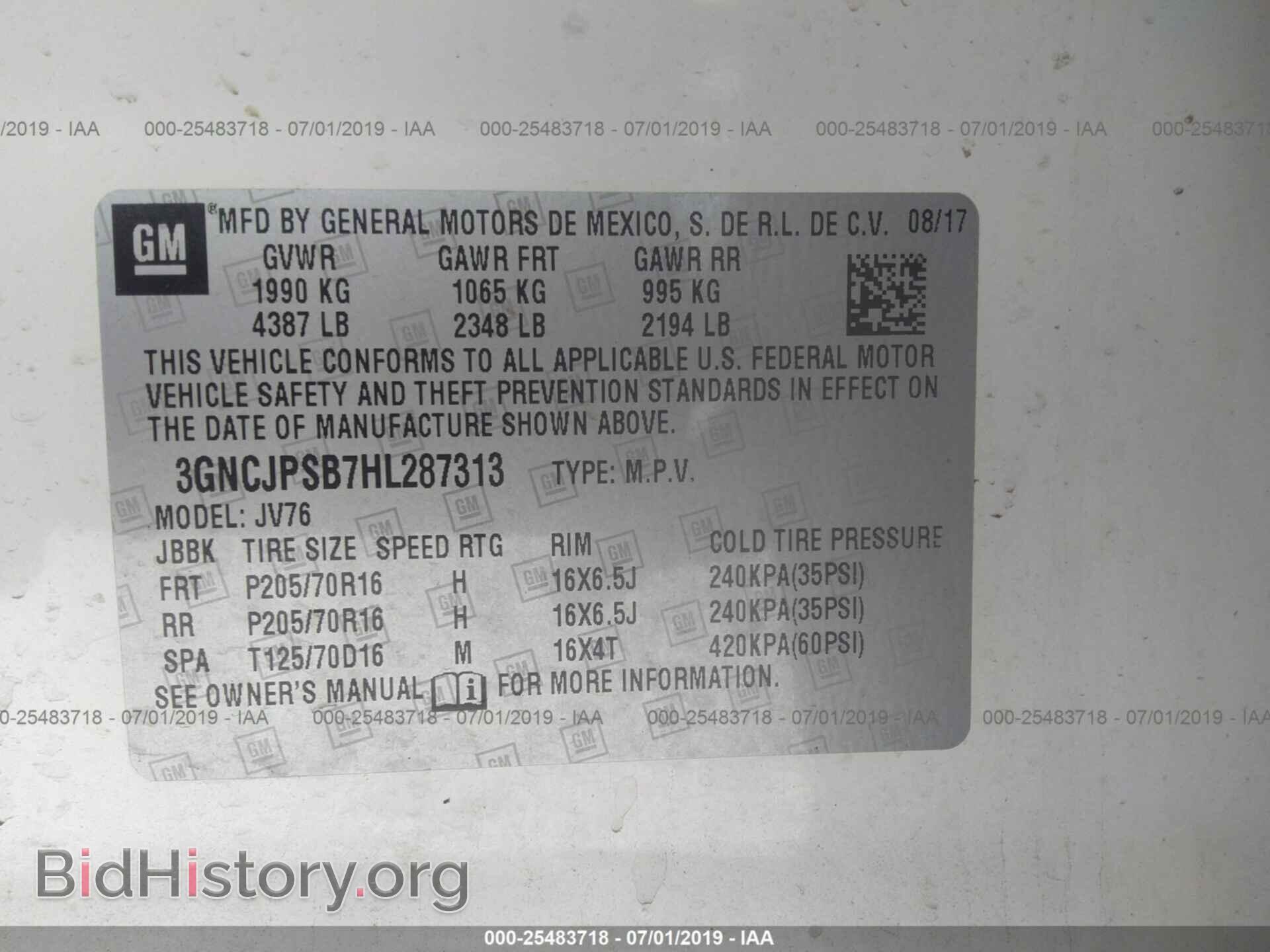 2017 CHEVROLET TRAX - VIN: 3GNCJPSB7HL287313 - Photo 9